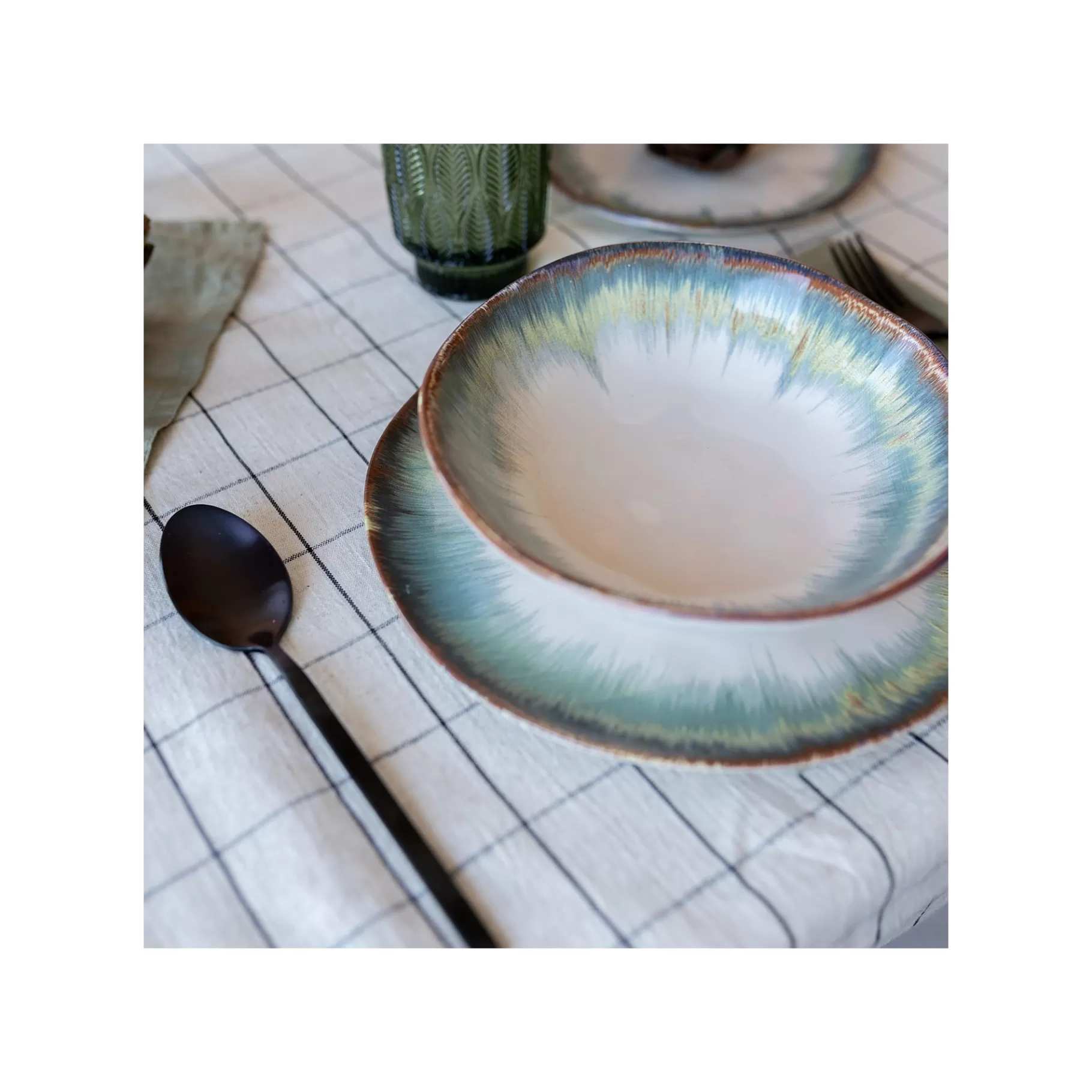 Flash Sale Assiettes Creuses Organic Bleues 20cm Set De 4 Vaisselle