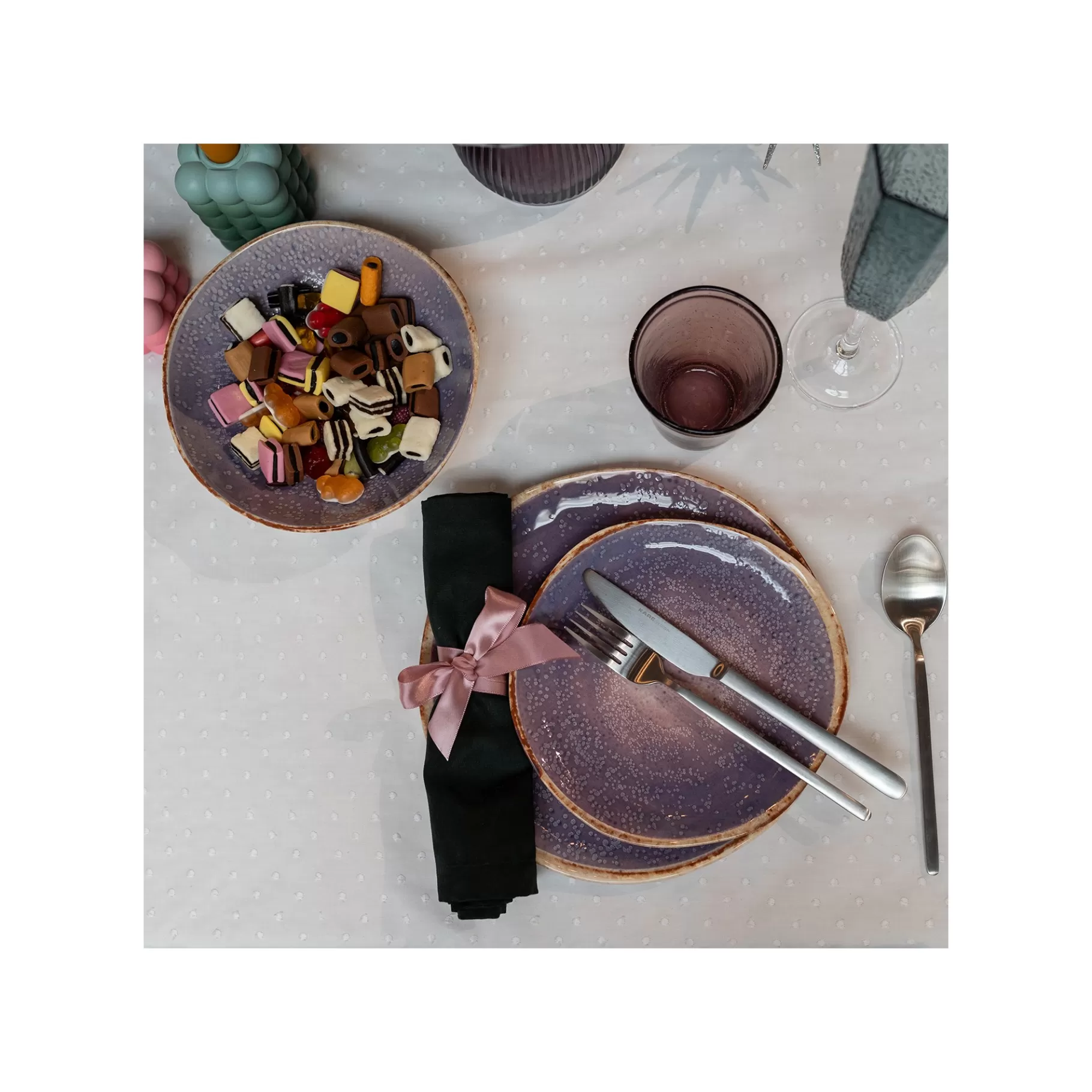 Store Assiettes Shirley Violettes 20cm Set De 4 Vaisselle