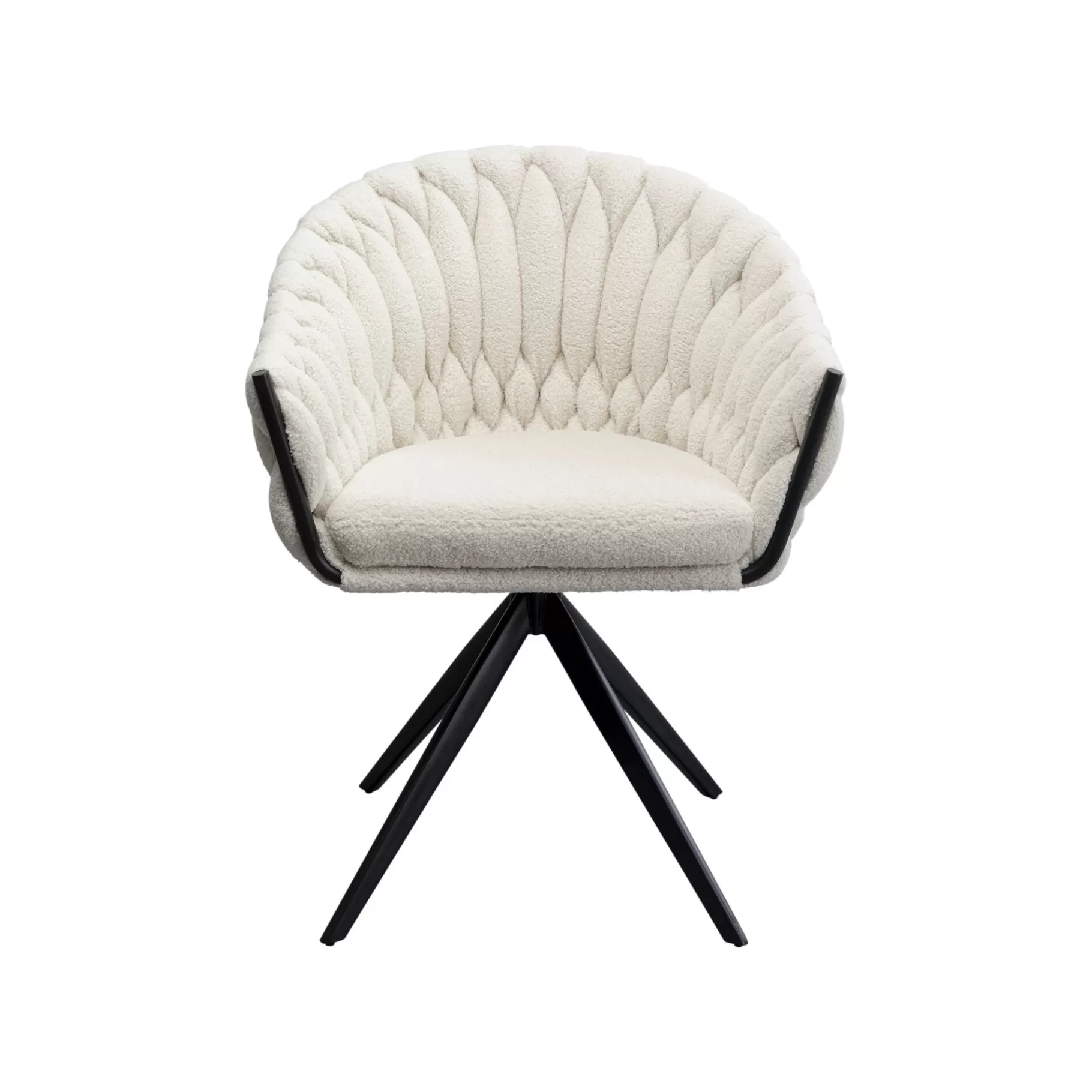 Outlet Chaise Avec Accoudoirs Pivotante Knot Boucle Blanche Chaise