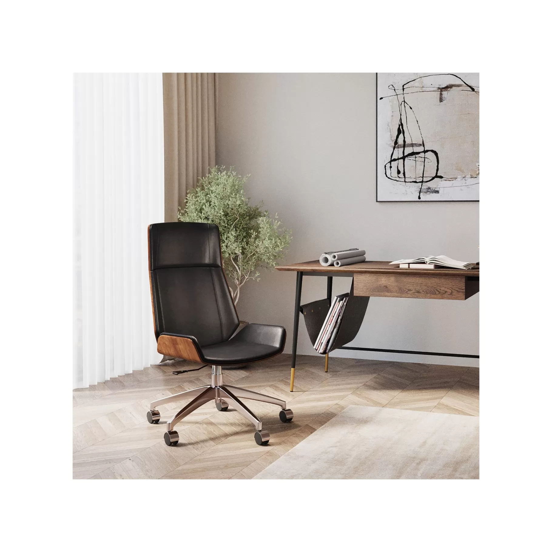 Sale Chaise De Bureau Pivotante Rouven Haute Noire Chaise De Bureau