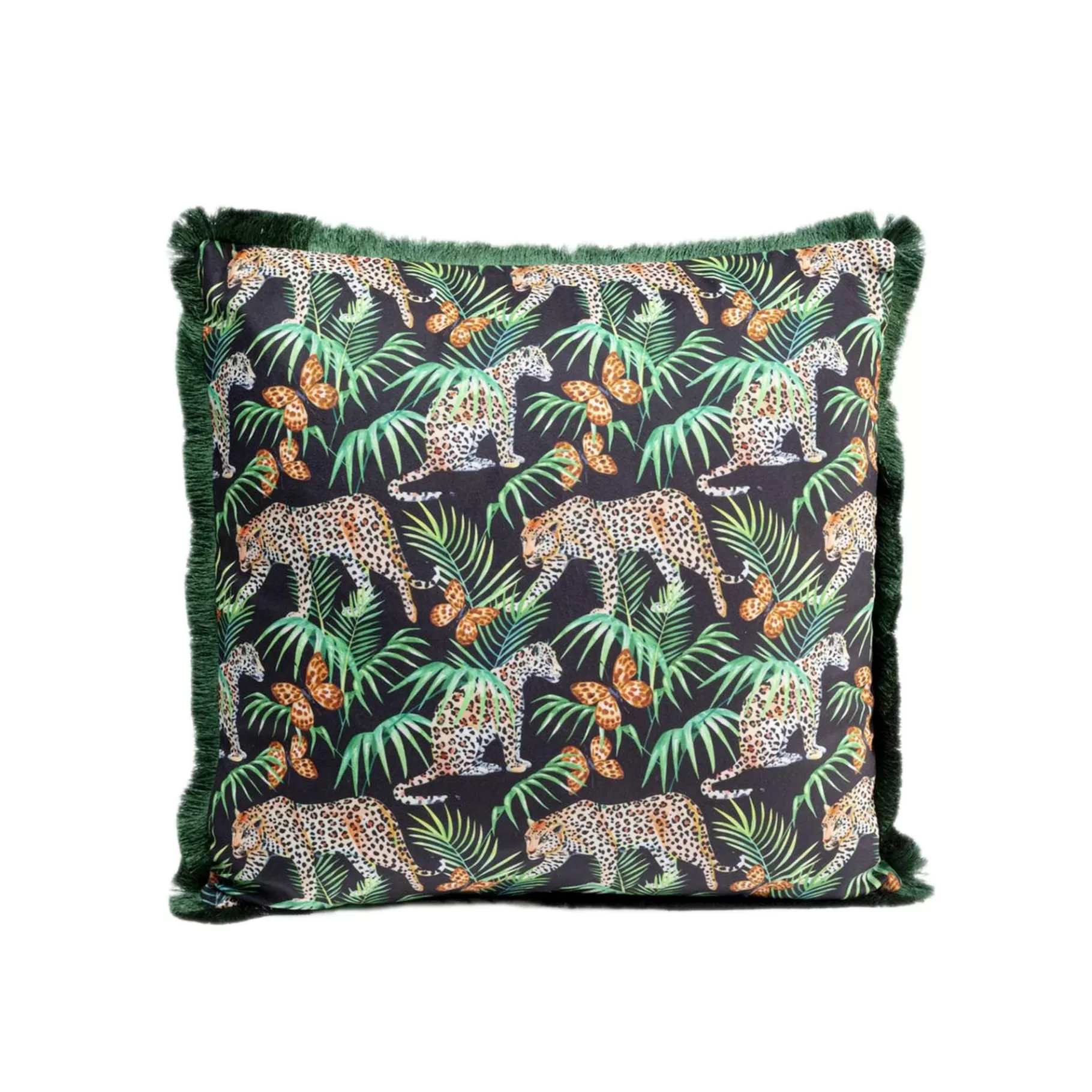 Cheap Coussin à Franges Jungle Léopards Coussin & Plaid