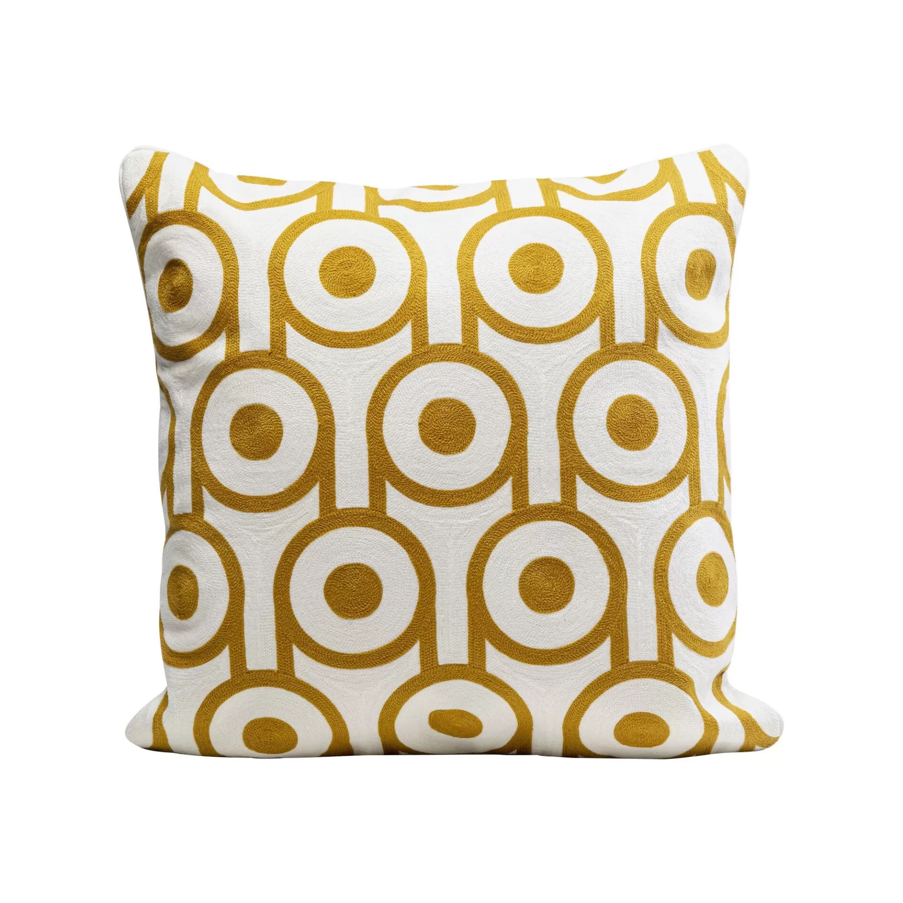 Hot Coussin Catena Circle Jaune Et Blanc Coussin & Plaid