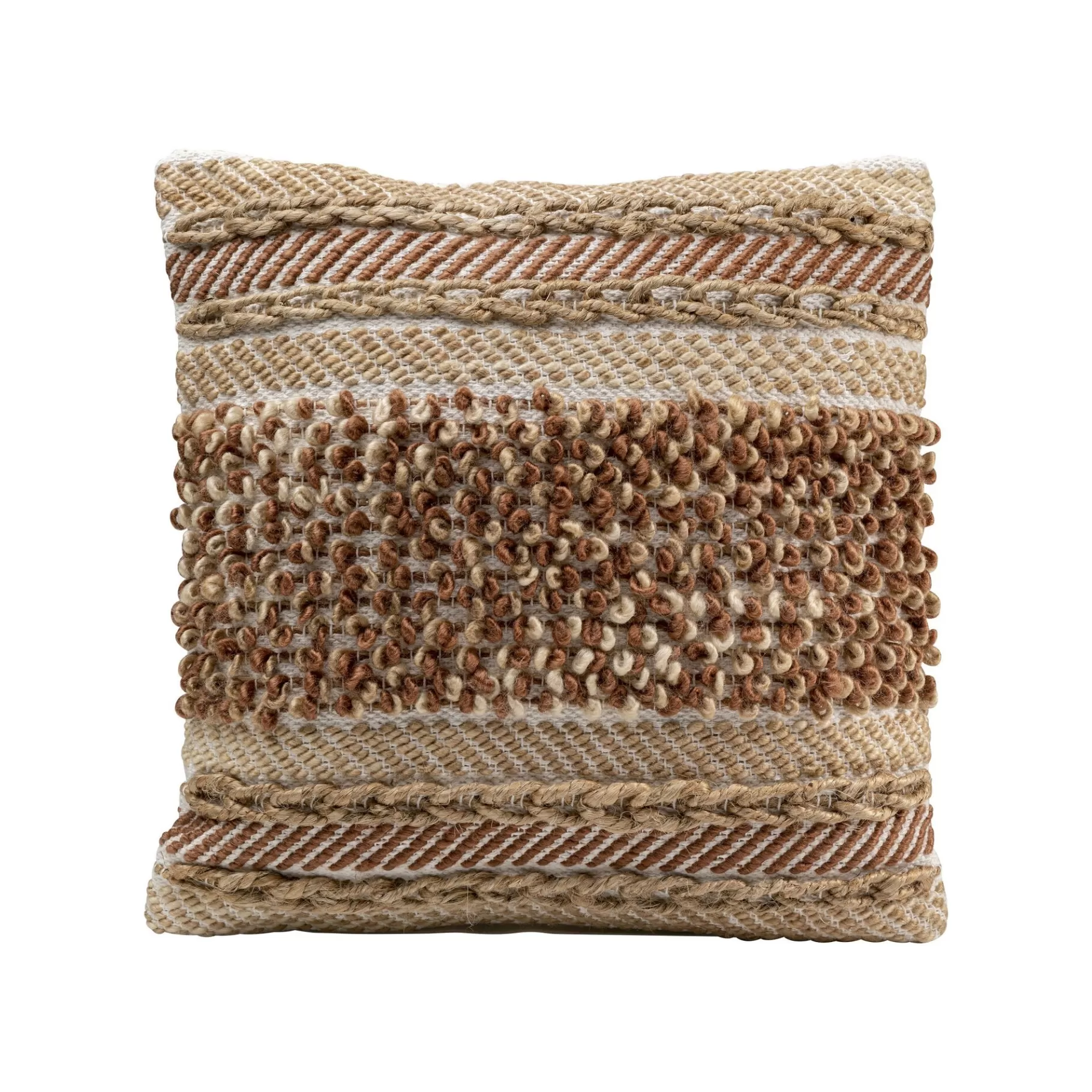 Shop Coussin Loop Melange Marron Coussin & Plaid