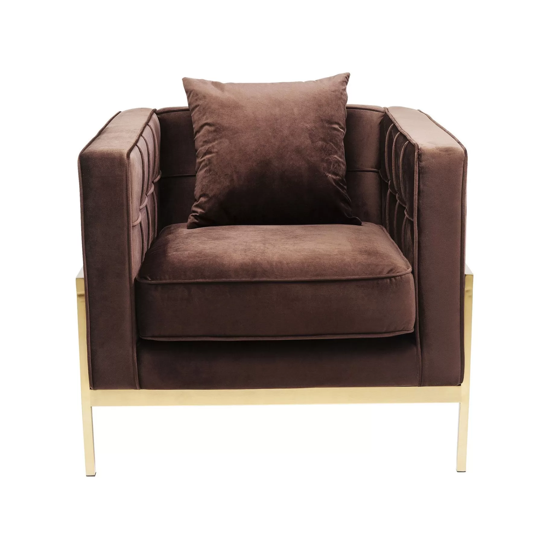 New Fauteuil Loft Marron Velours Fauteuil