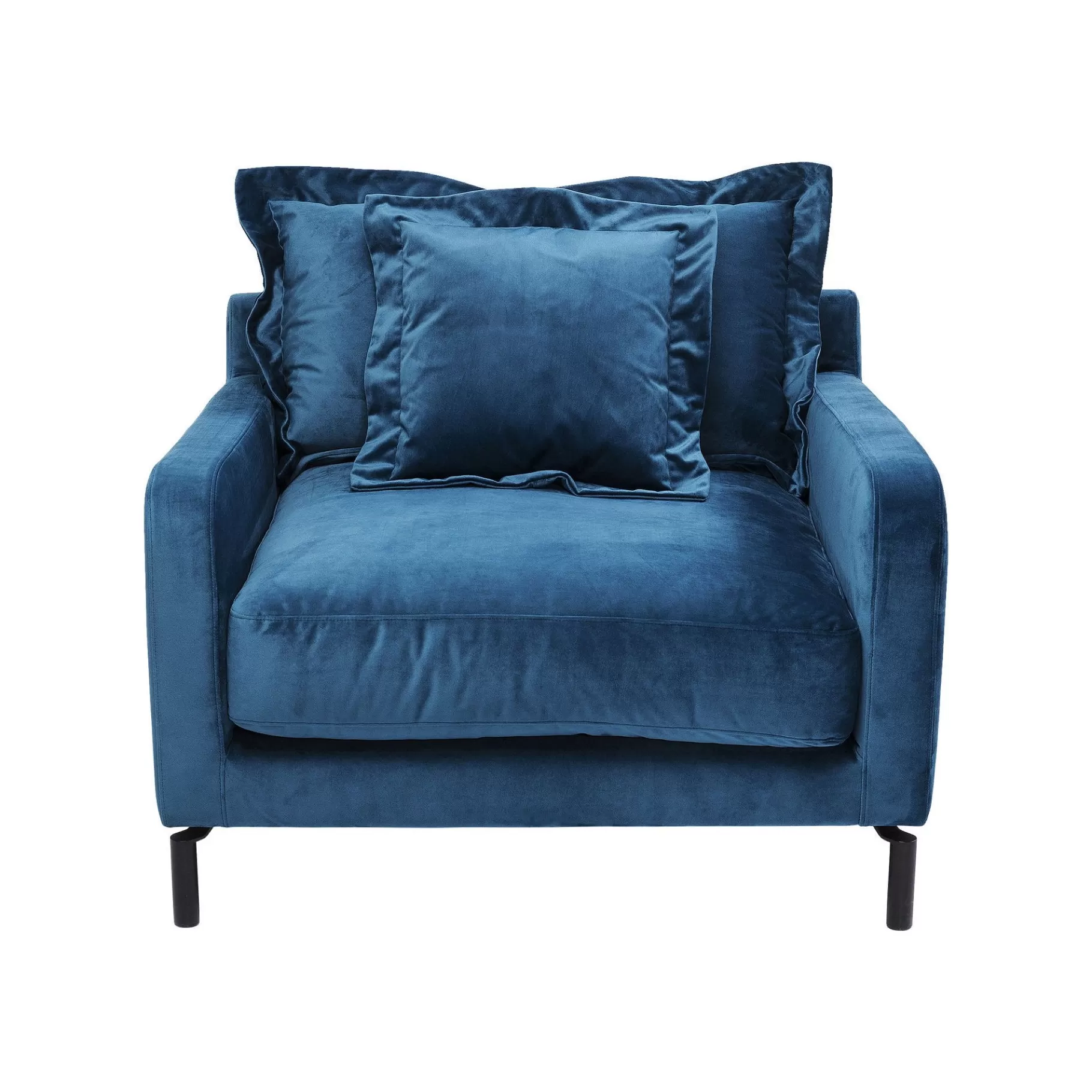 Outlet Fauteuil Lullaby Velours Bleu Pétrole Fauteuil