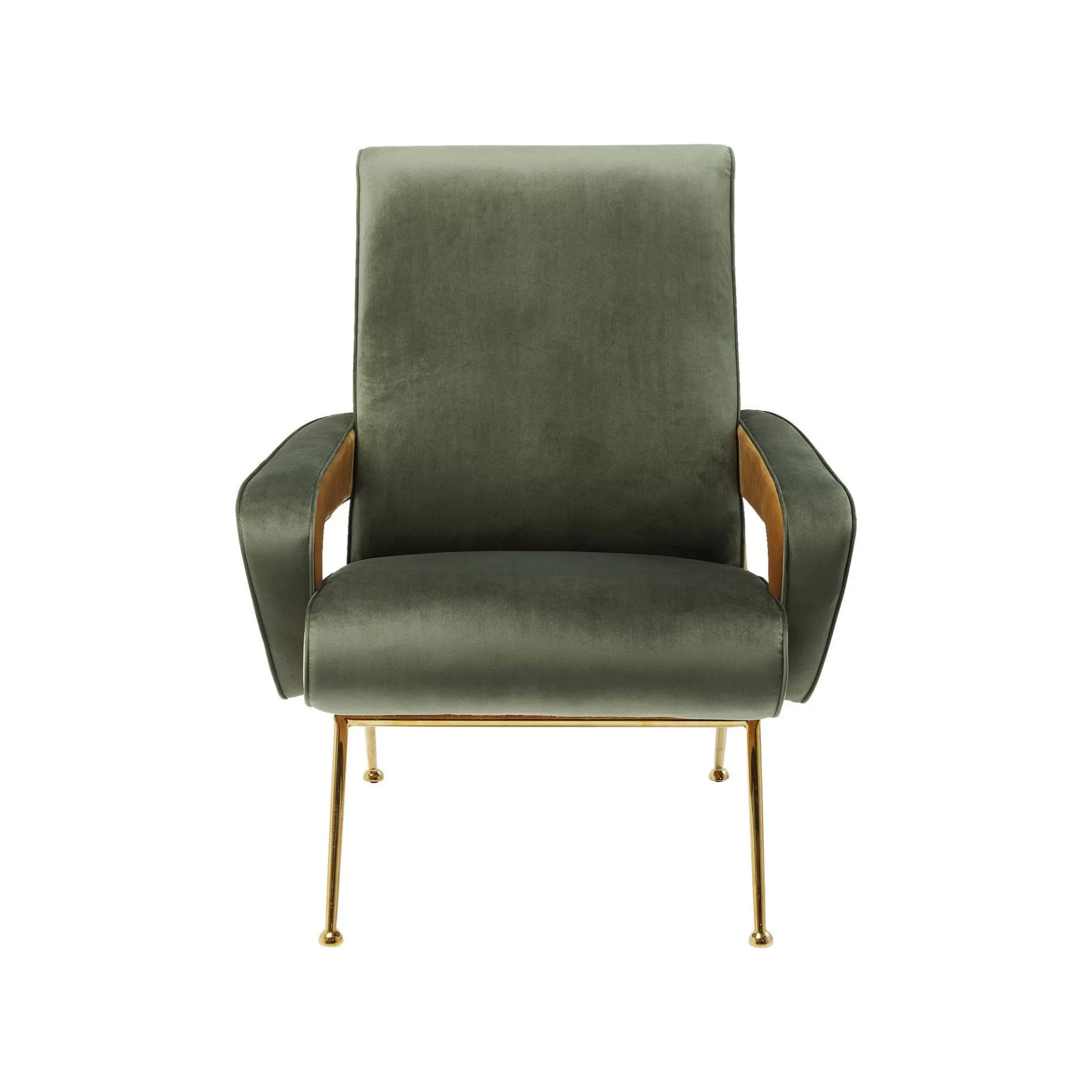 Clearance Fauteuil Luna Velours Vert Fauteuil