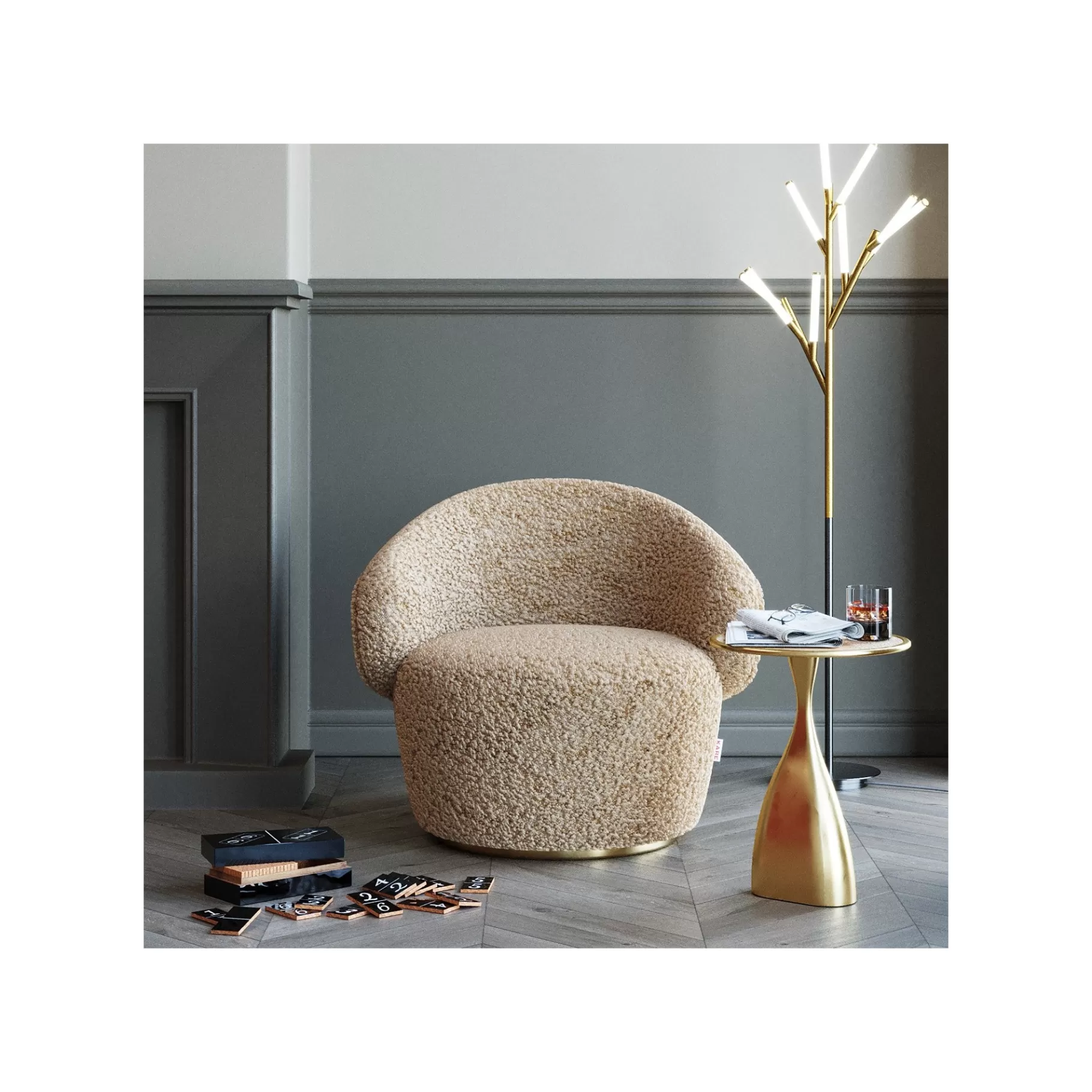 Best Fauteuil Pivotant Carella Taupe Fauteuil