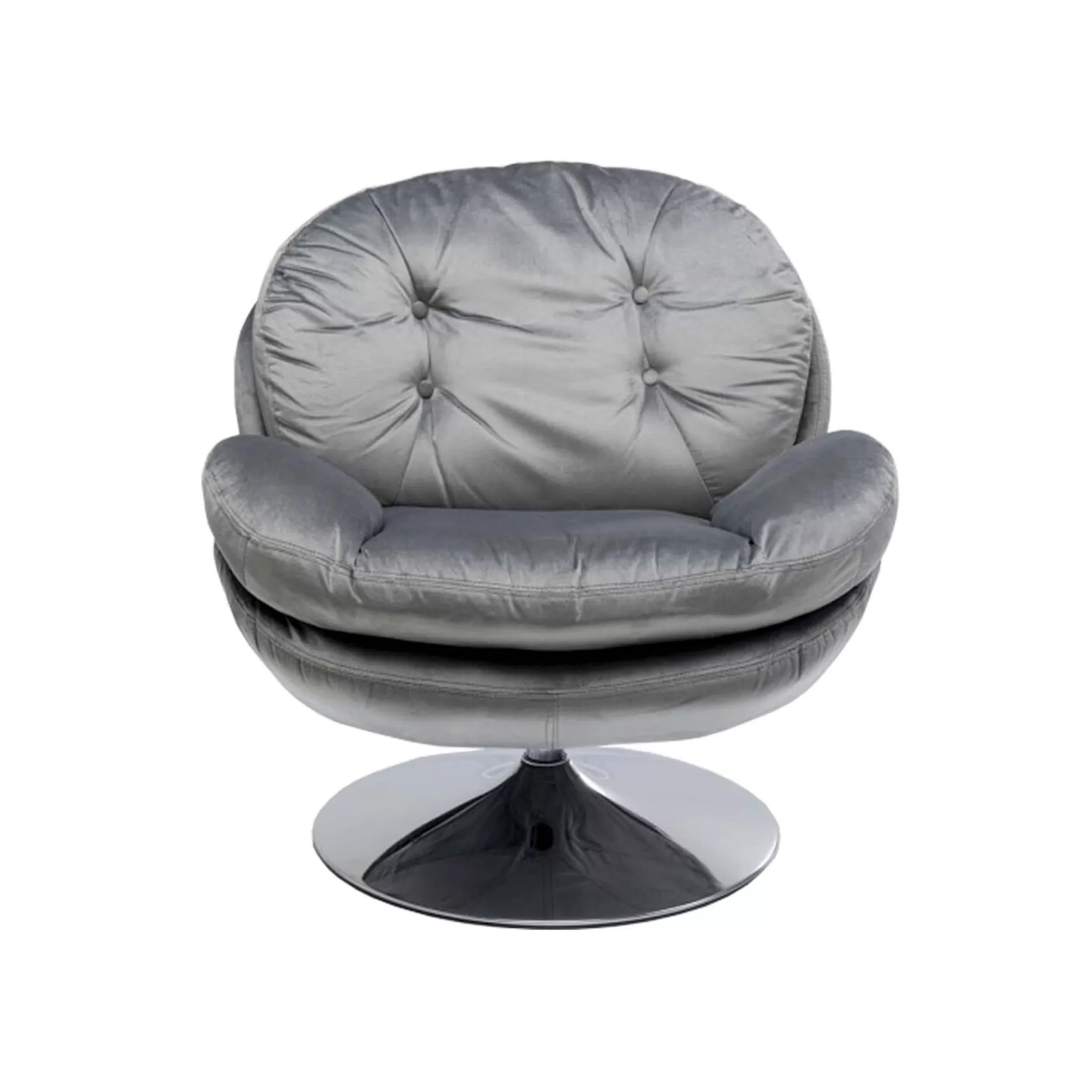 Outlet Fauteuil Pivotant Cosy Velours Gris Fauteuil