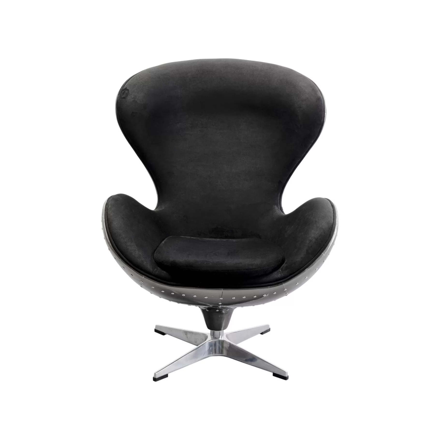 Best Fauteuil Pivotant Lounge Noir Et Gris Rivets Fauteuil