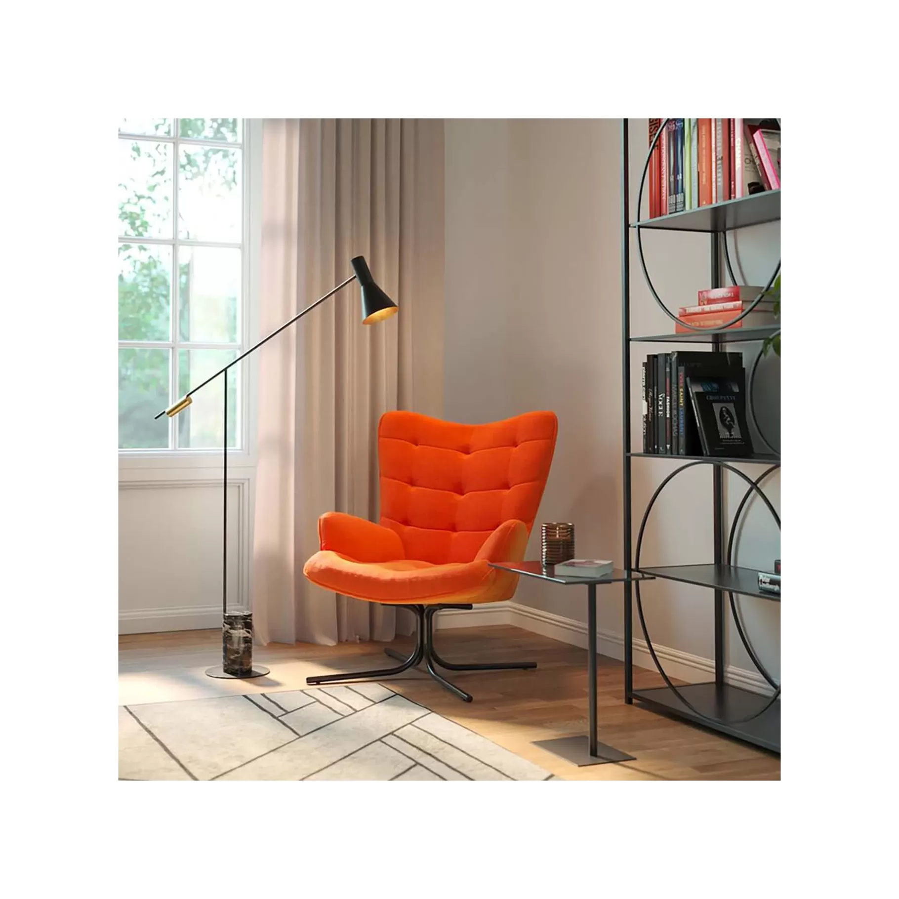 Best Fauteuil Pivotant Oscar Velours Orange Fauteuil | Chaise De Bureau