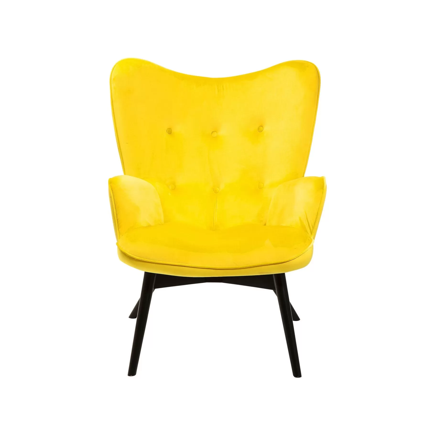 Outlet Fauteuil Vicky Velours Jaune Fauteuil