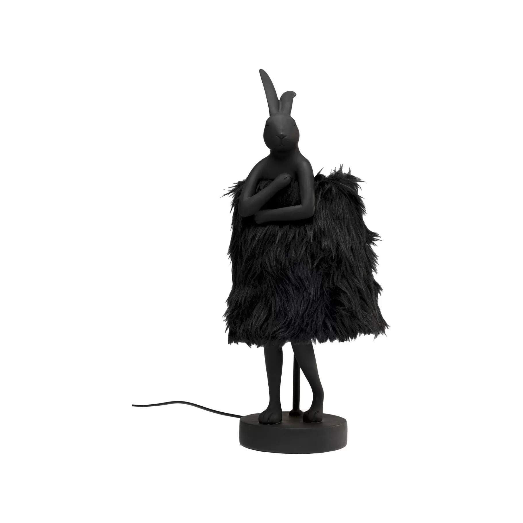 Shop Lampe Animal Lapin Fluff Noir 50cm Lampe De Table