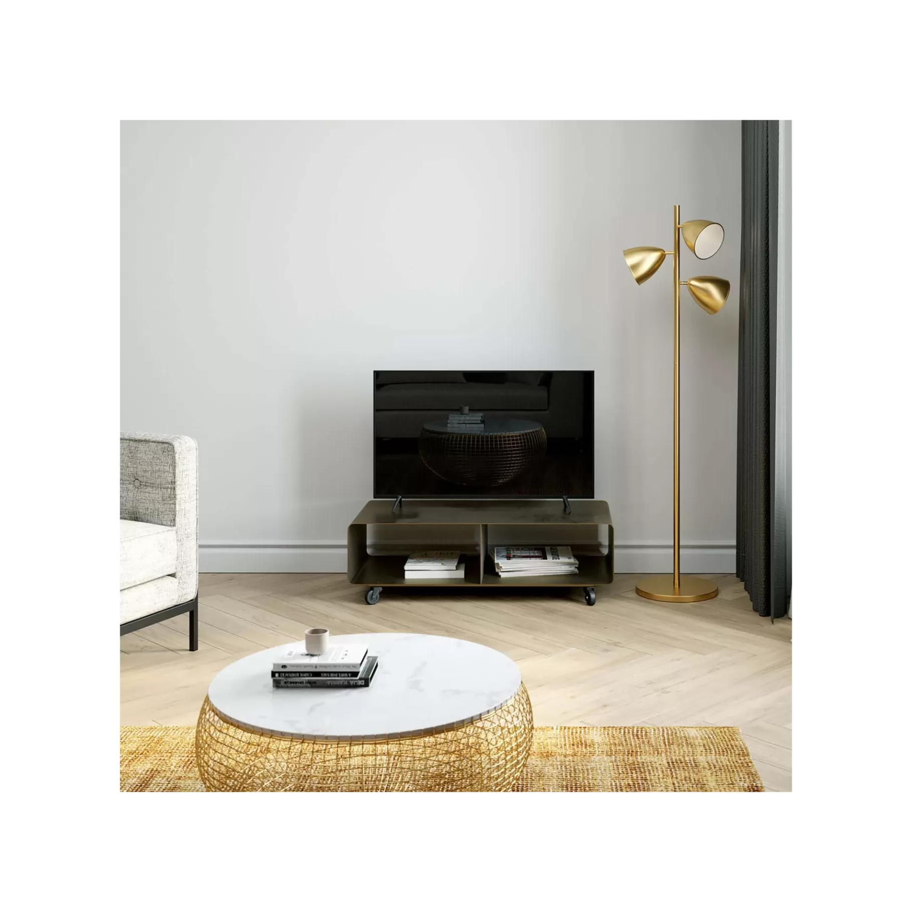 Hot Meuble TV Lounge Bronze Meuble Tv