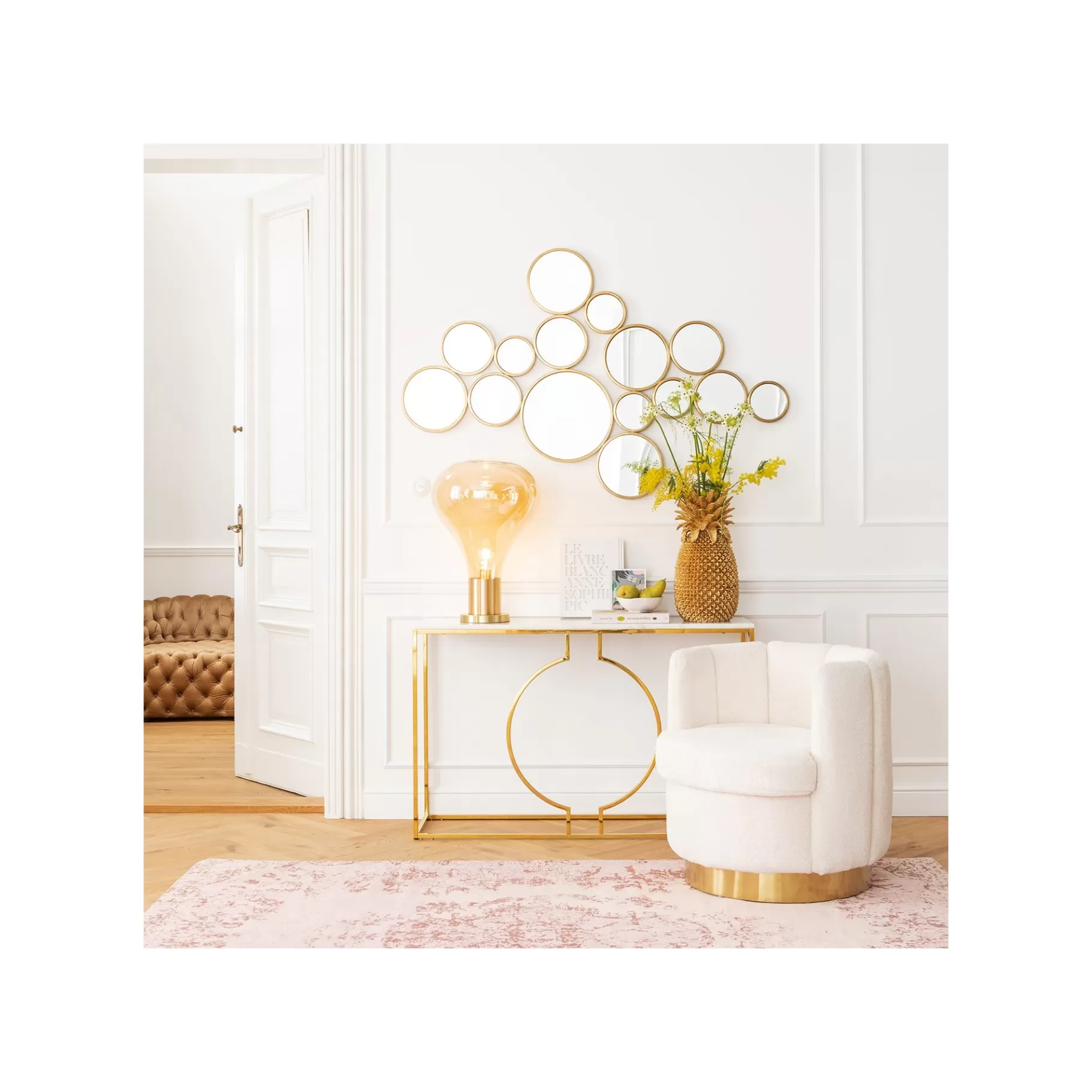 Shop Miroir Bubbles Laiton 93x138cm Miroir