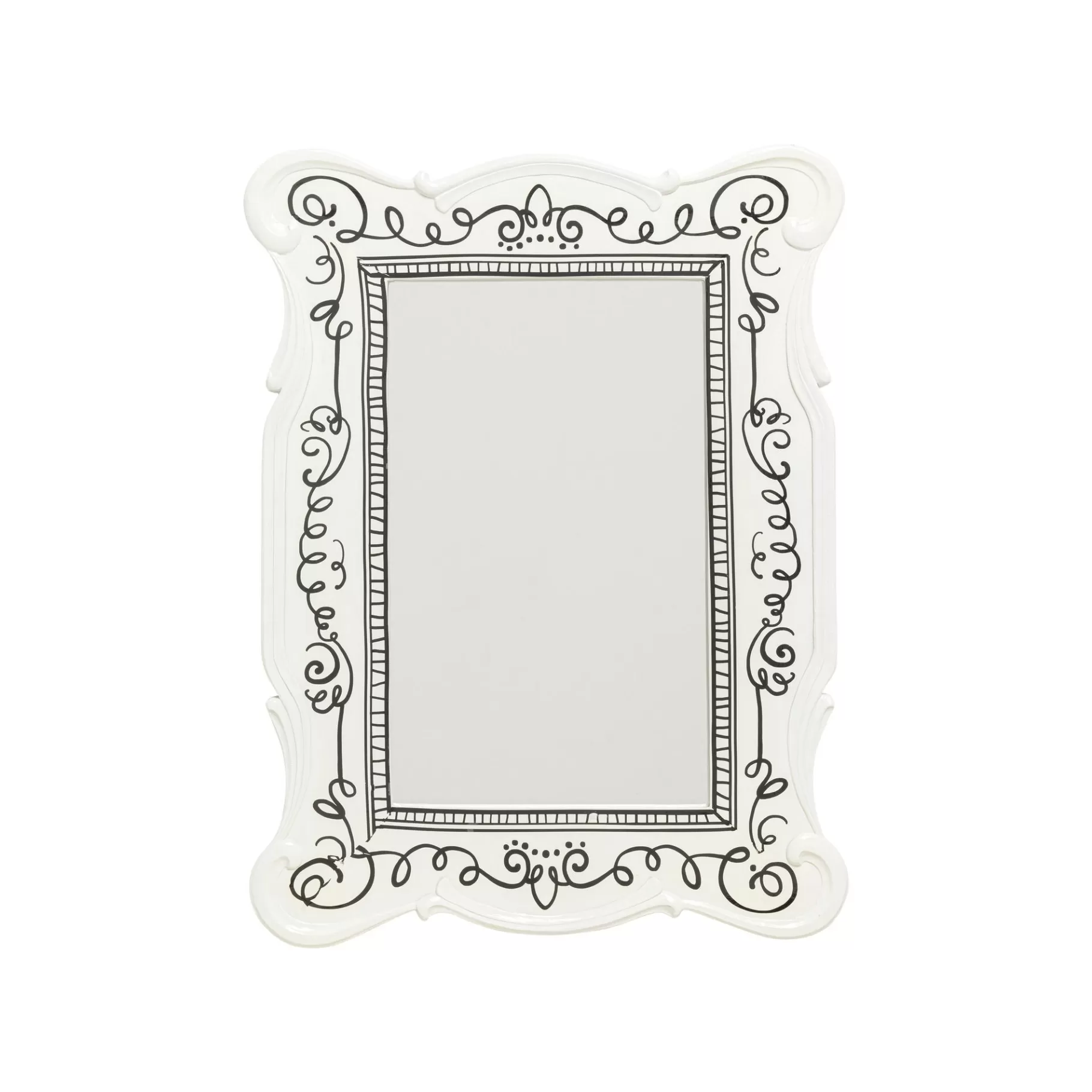 Clearance Miroir Favola 67x50cm Blanc Et Noir Miroir