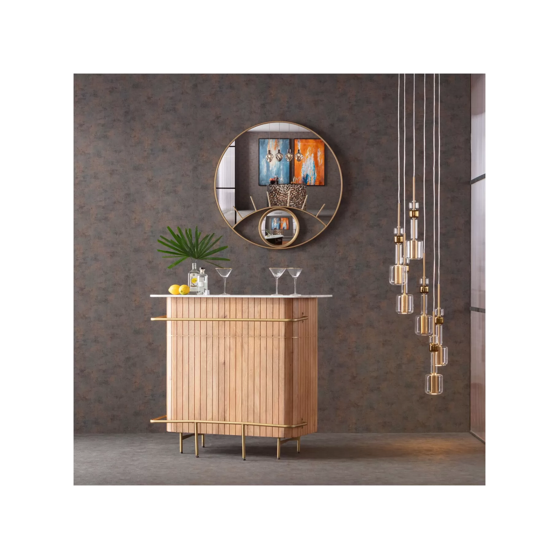 Clearance Miroir Occhi Oeil Doré 100cm Miroir