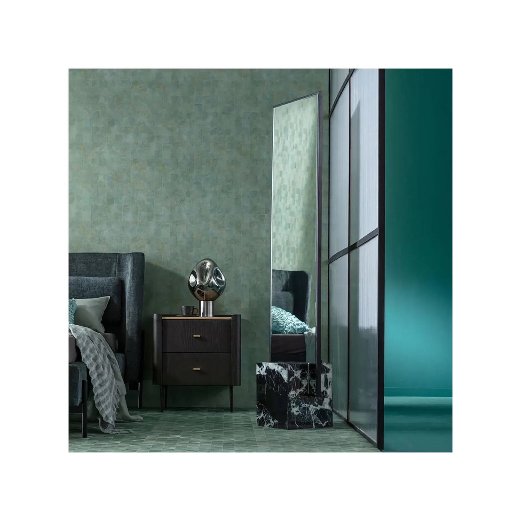 Best Miroir Sur Pied Hulda 180x46cm Noir Miroir