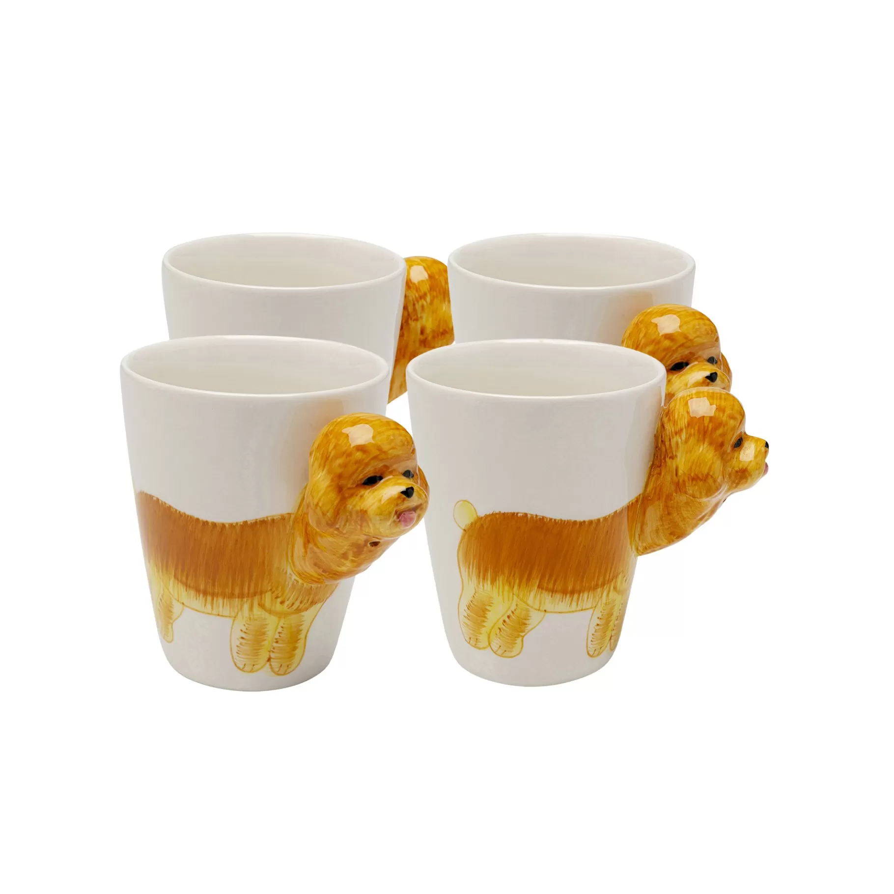 Fashion Mugs Caniche Set De 4 Vaisselle