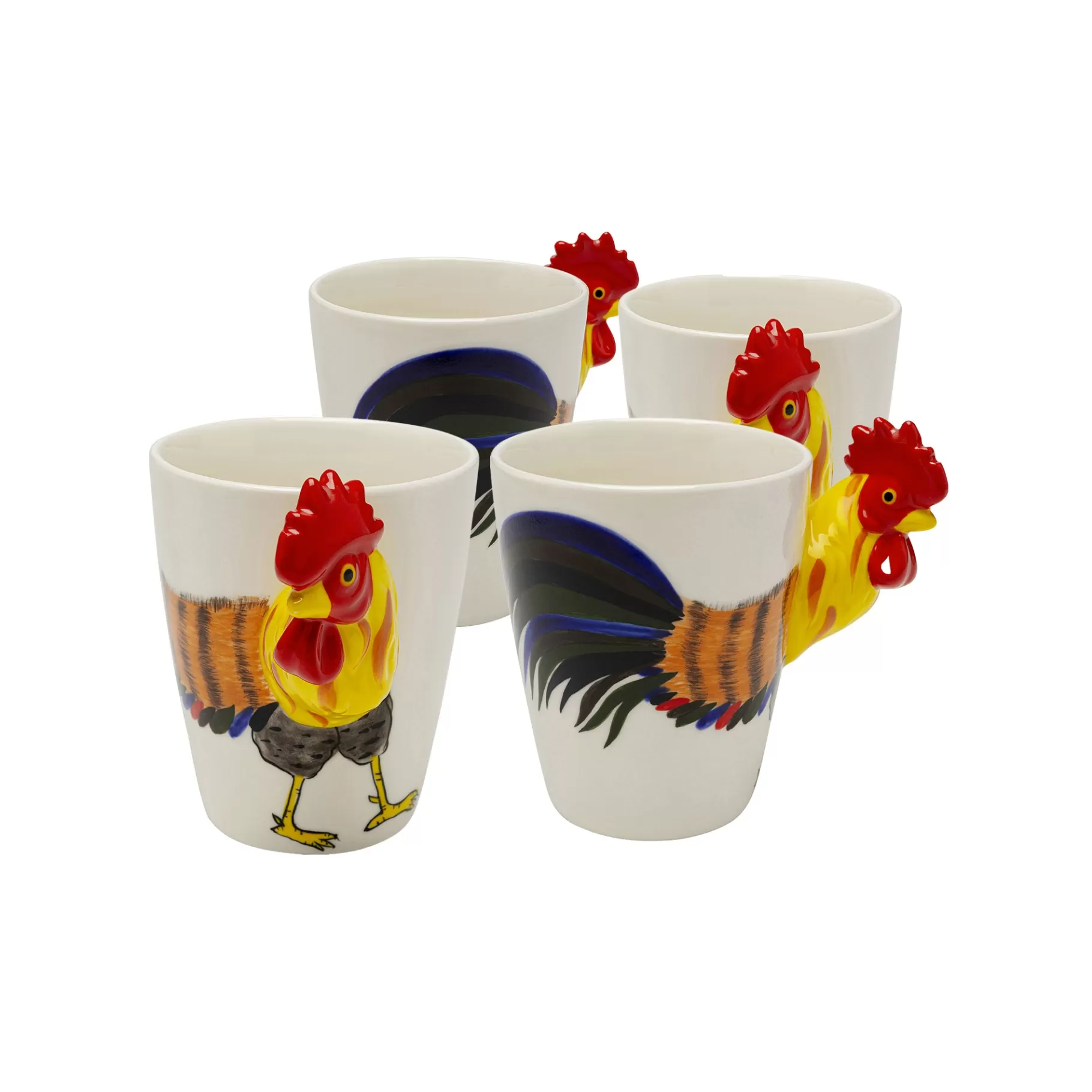 New Mugs Coq Set De 4 Vaisselle