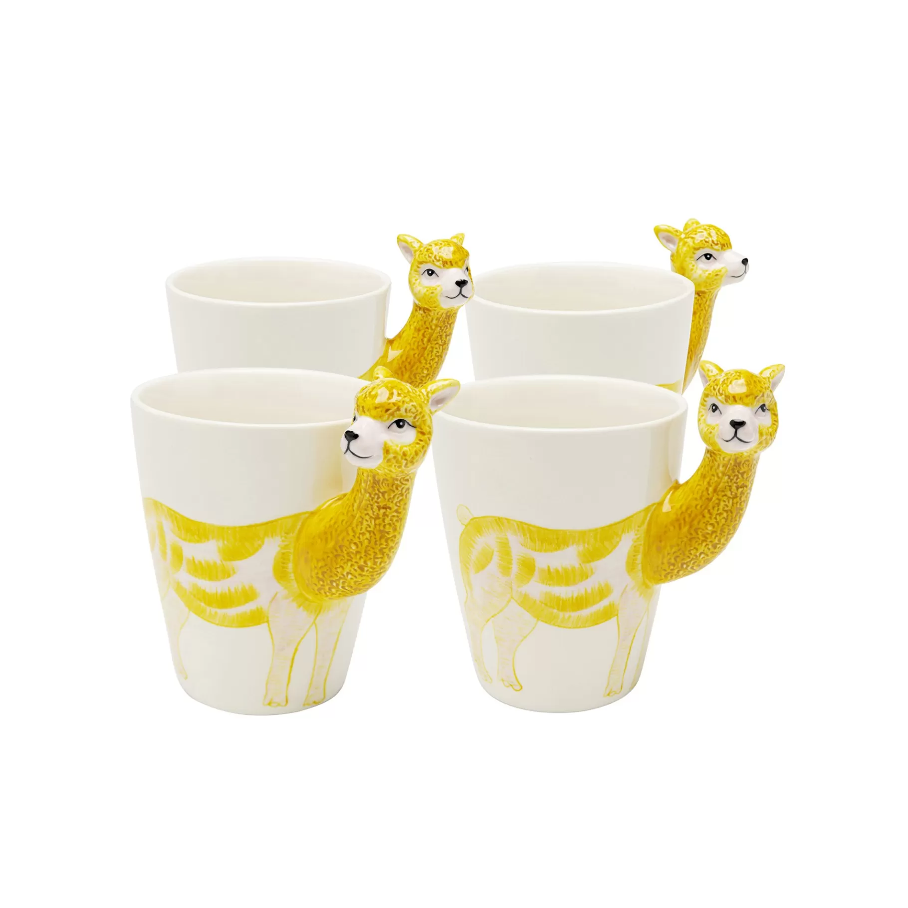 Flash Sale Mugs Lama Jaune Set De 4 Vaisselle