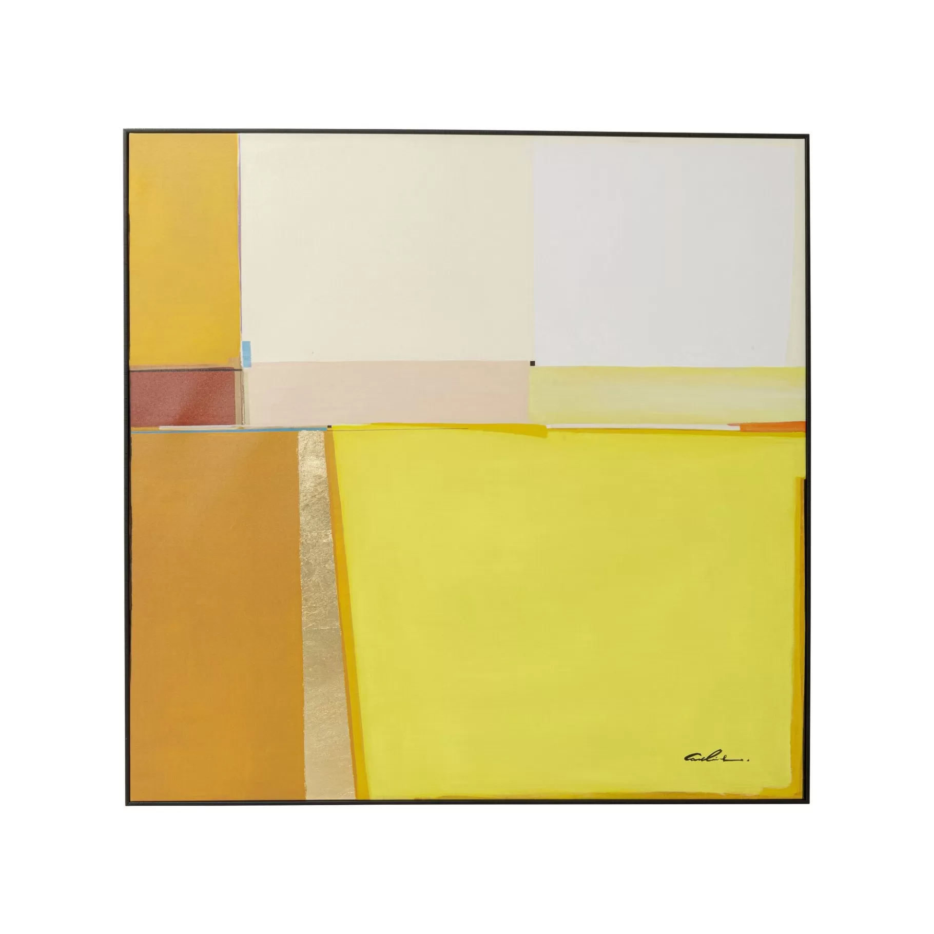 Hot Peinture Abstract Shapes Jaune 113x113cm Tableau