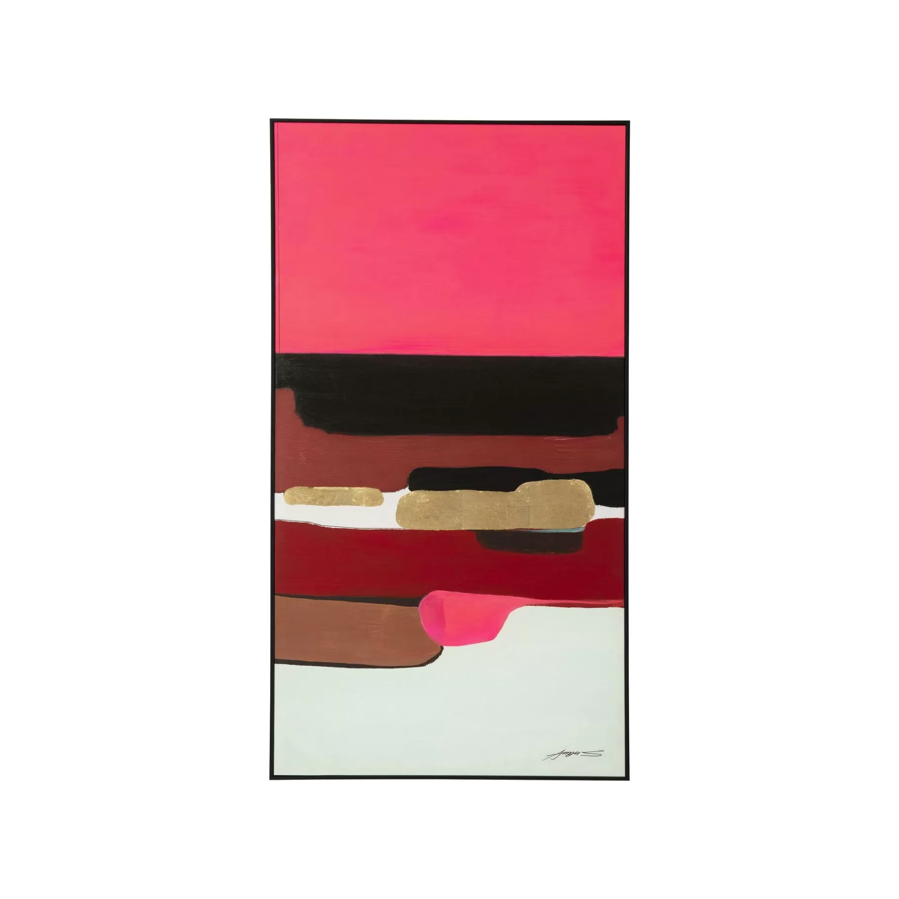 Hot Peinture Frame Abstract Shapes Rose 73x143cm Tableau