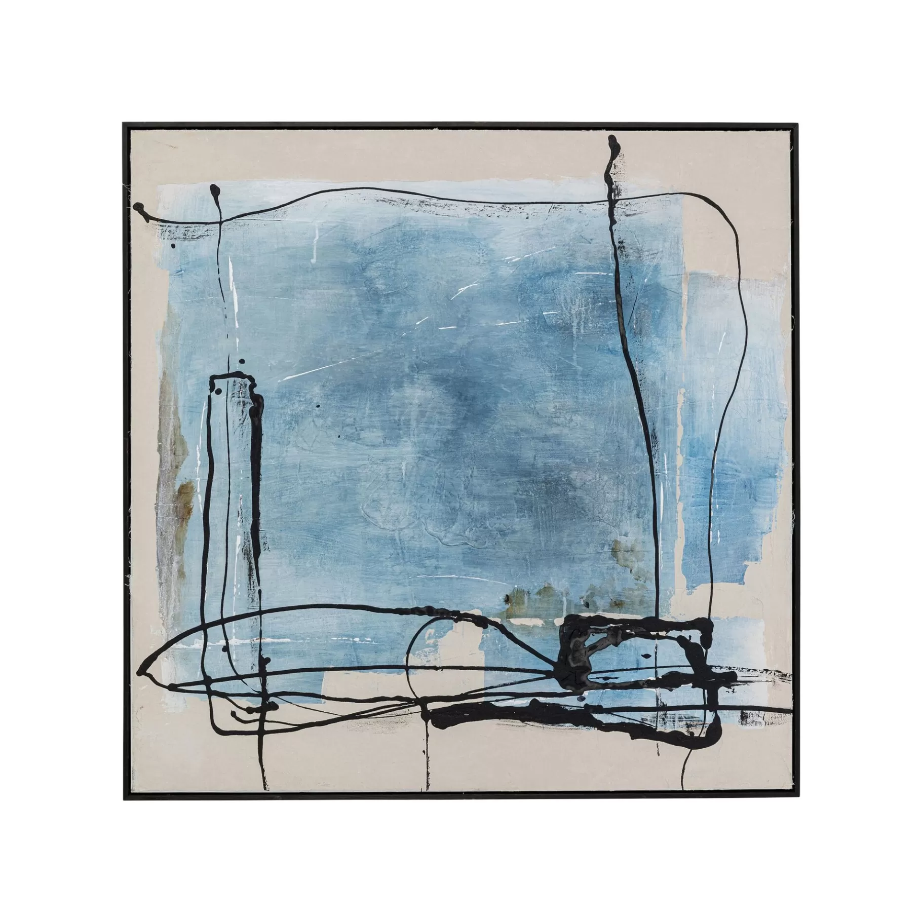 Best Peinture Frame Dust Bleue 100x100cm Tableau