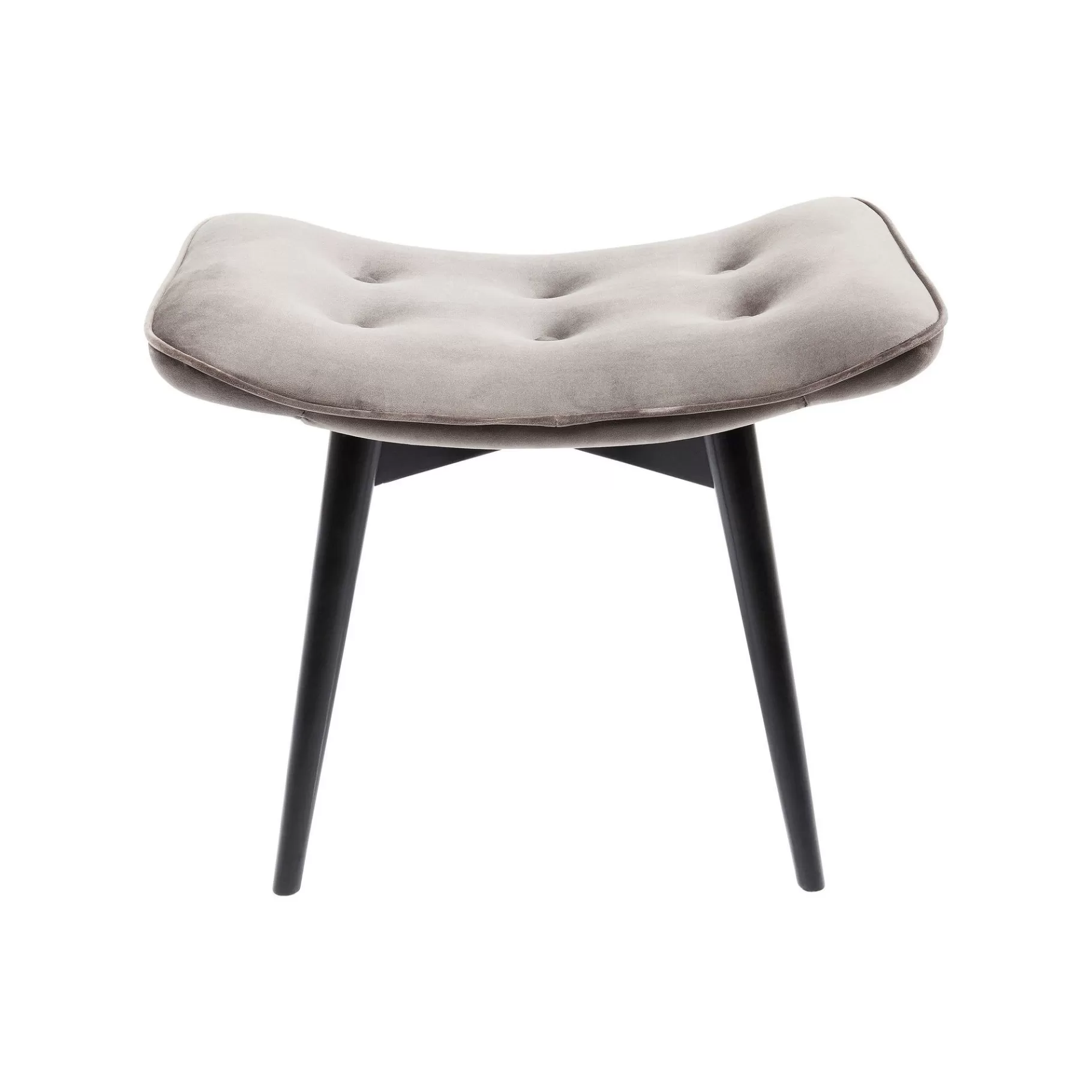 Discount Repose-pieds Vicky Velours Gris Tabouret & Pouf