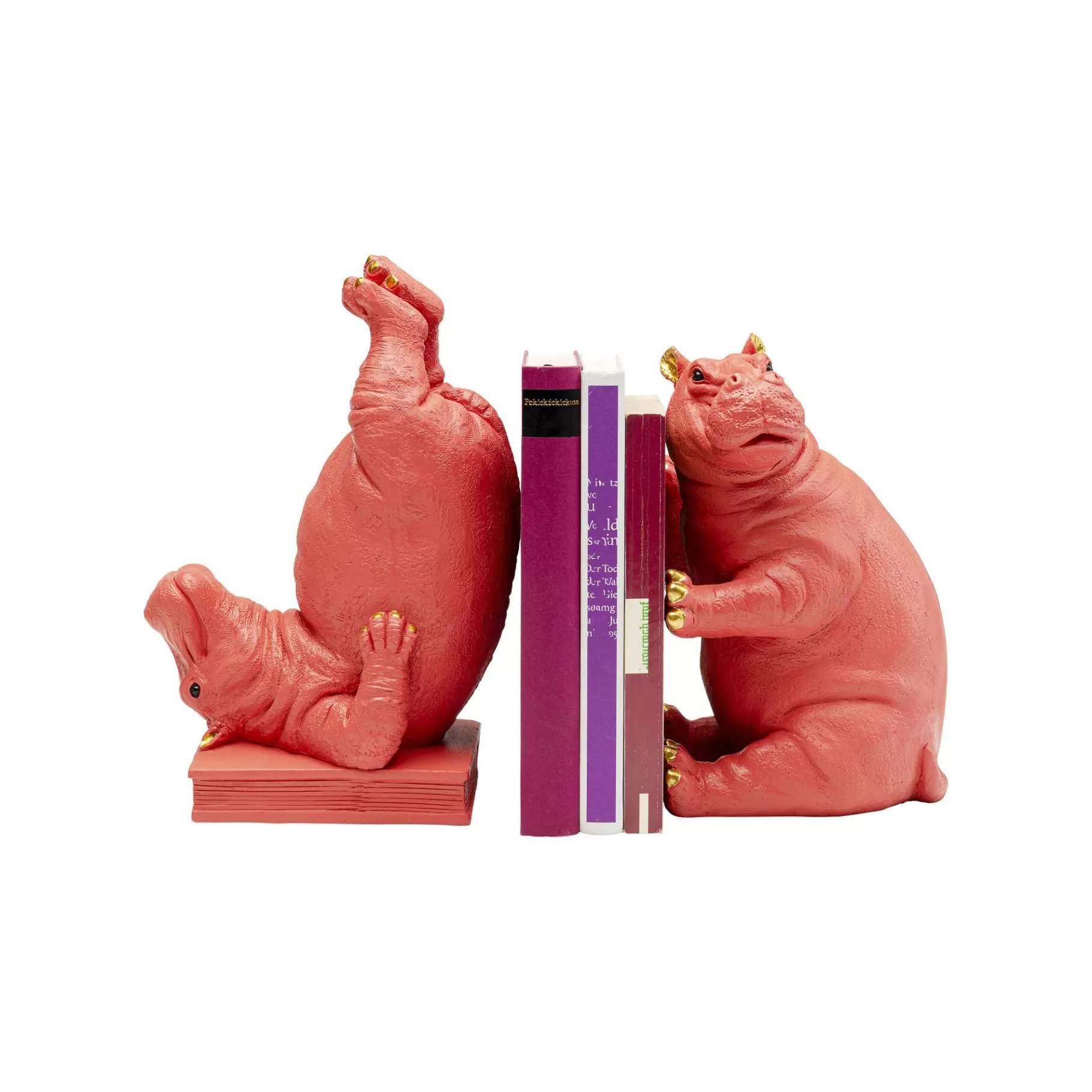 Flash Sale Serre-livres Hippopotames Roses Set De 2 Serrelivres