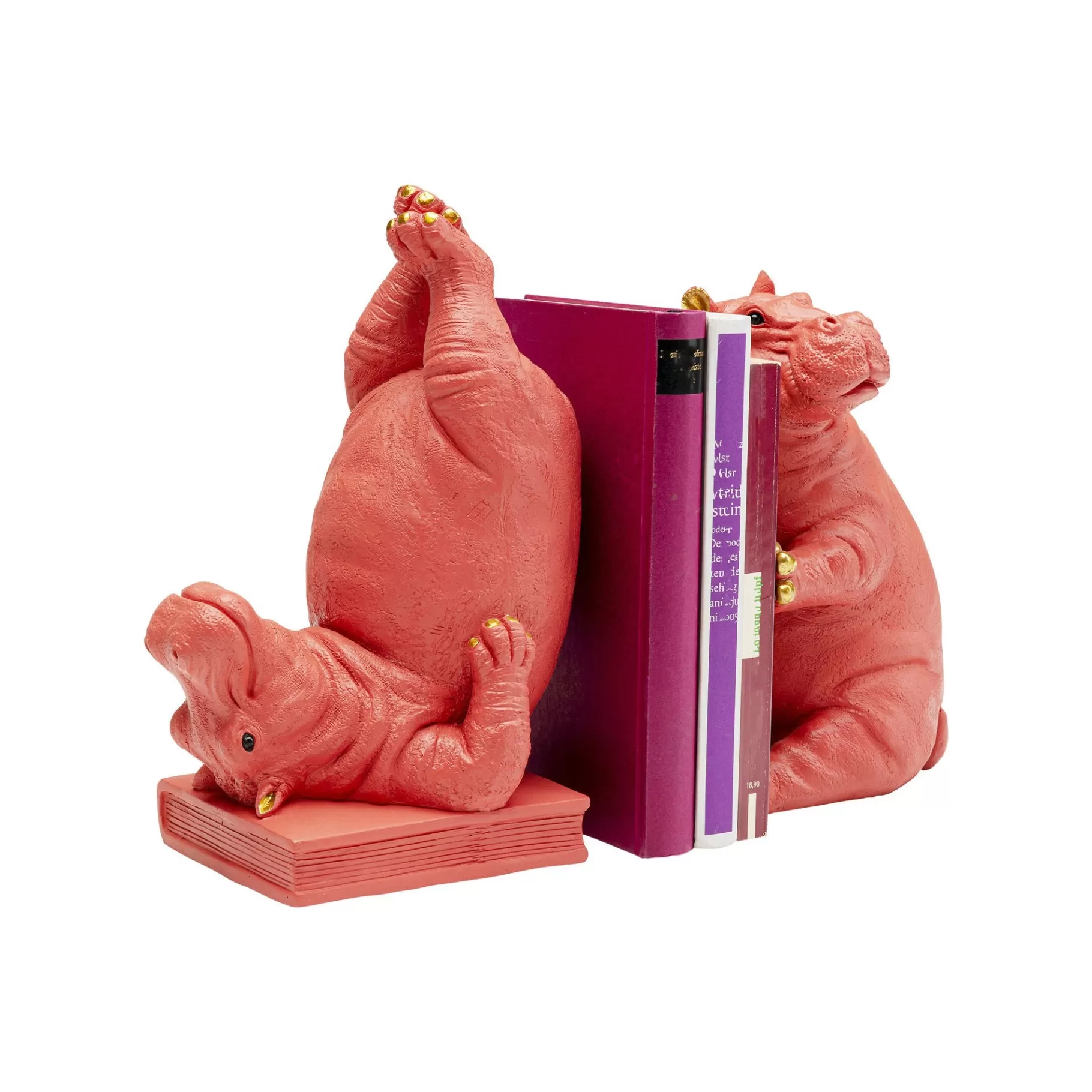 Flash Sale Serre-livres Hippopotames Roses Set De 2 Serrelivres