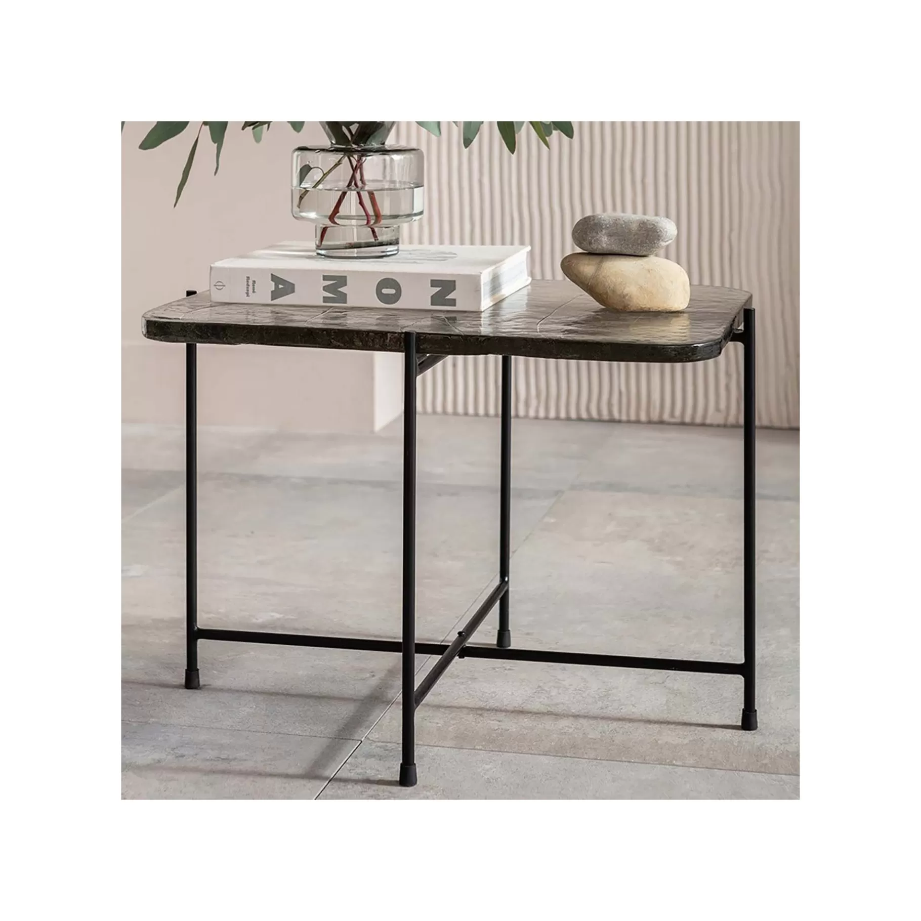 Best Sale Table Basse Ice 63x46cm Pieds Noirs Table Basse