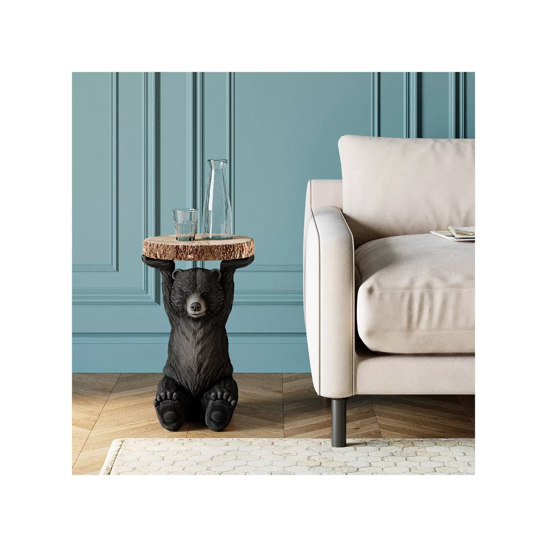 New Table D'appoint Animal Ours Noir Table D'Appoint & De Chevet