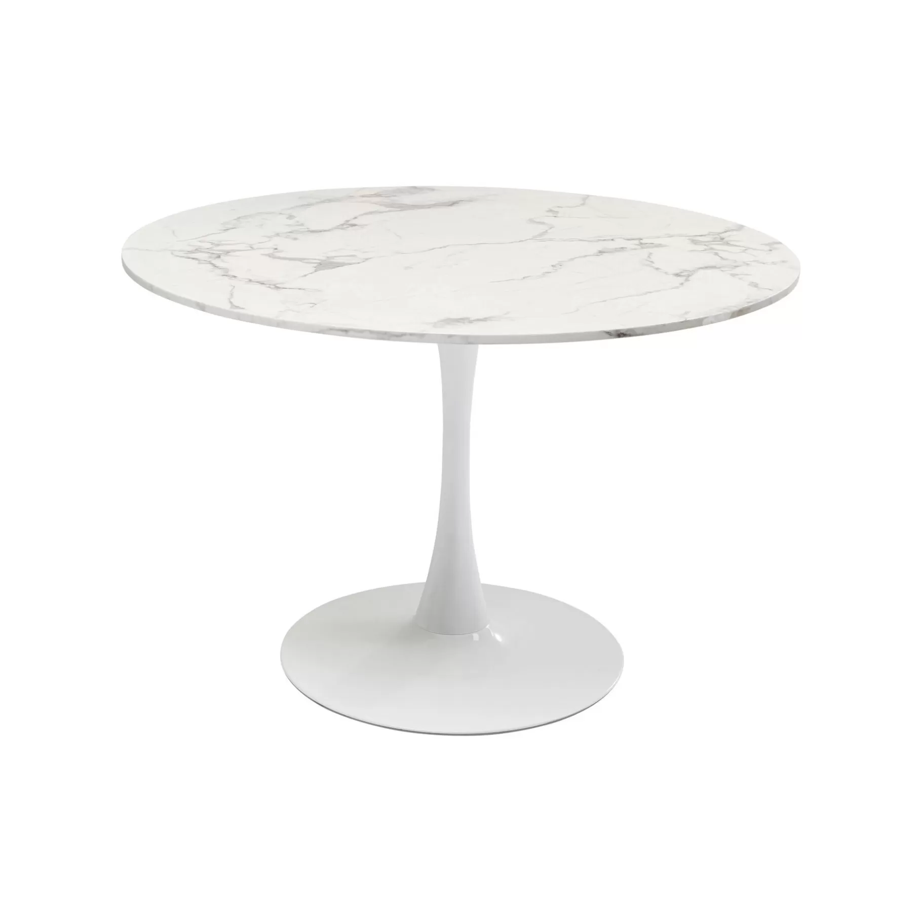 Outlet Table Schickeria 110cm Effet Marbre Blanc Table