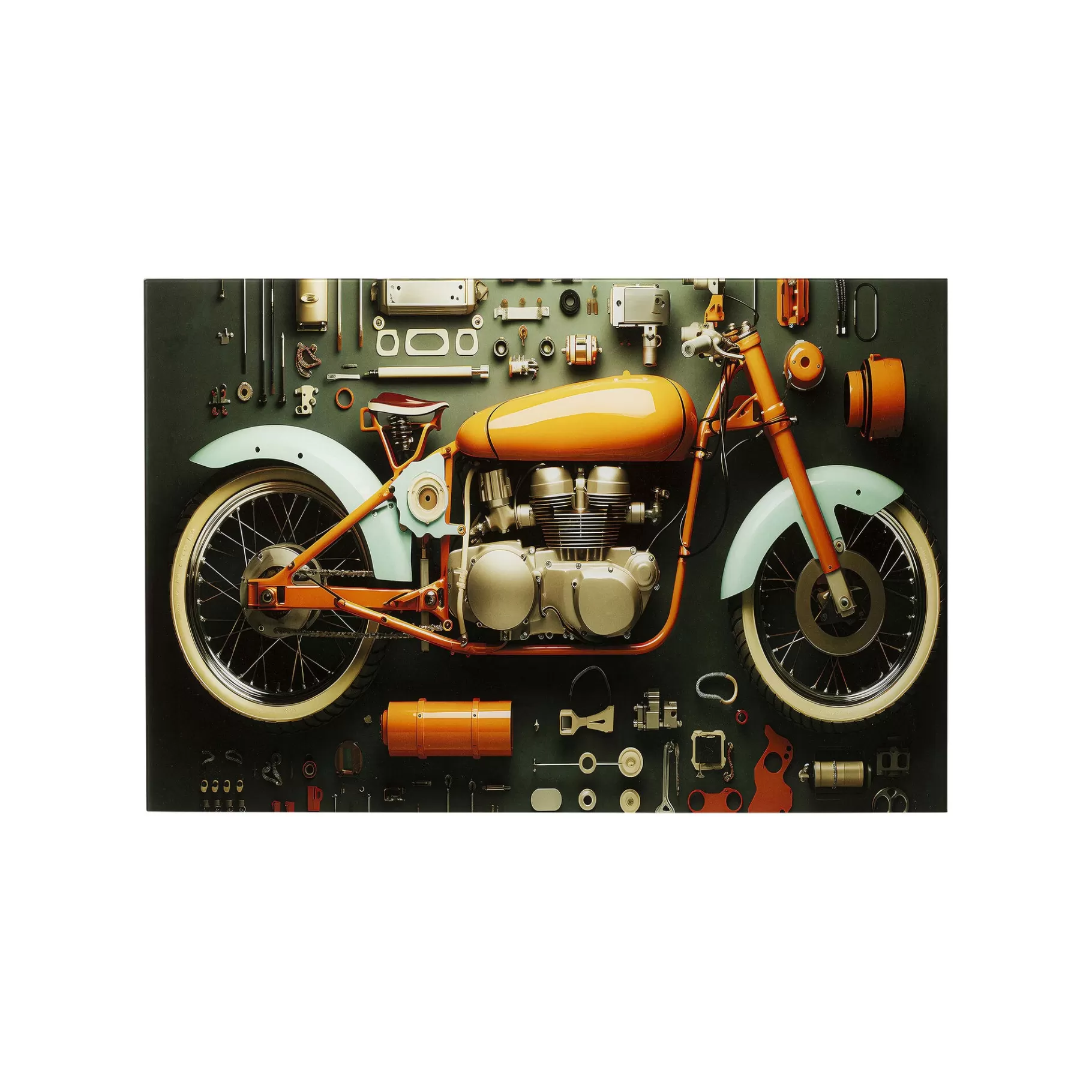 Sale Tableau En Verre Garage Moto 80x60cm Tableau