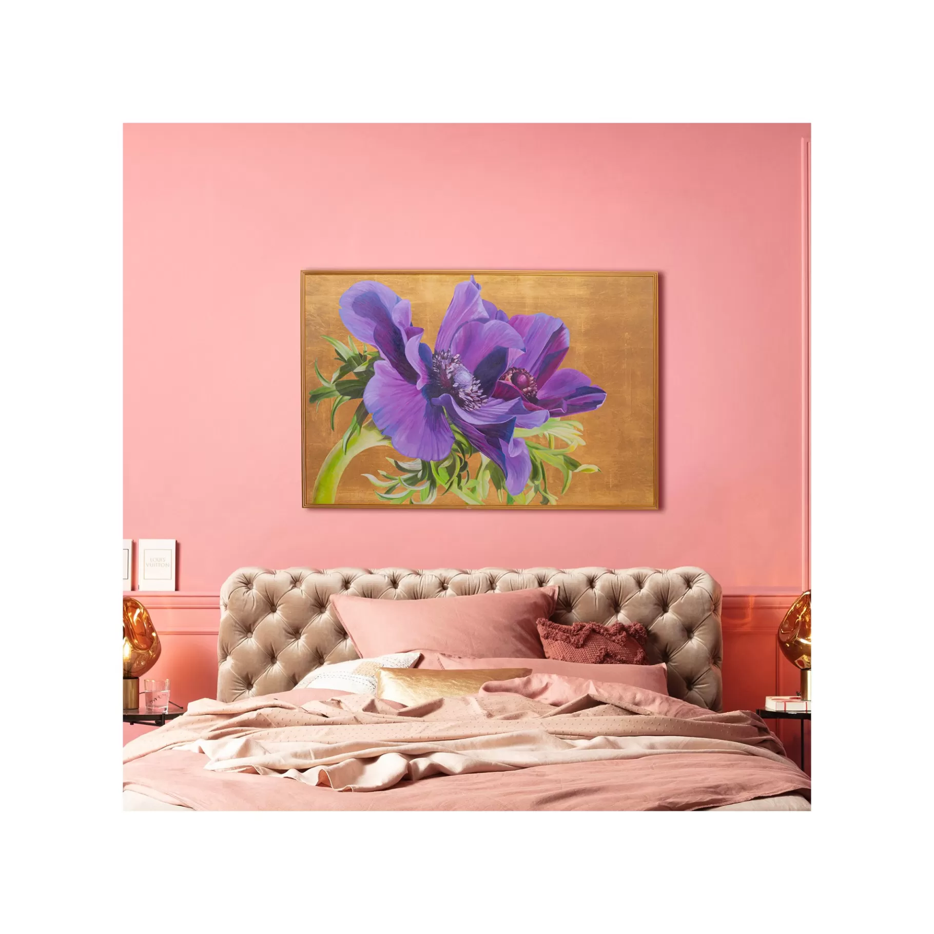 Outlet Tableau Fleurs Violettes 150x100cm Tableau