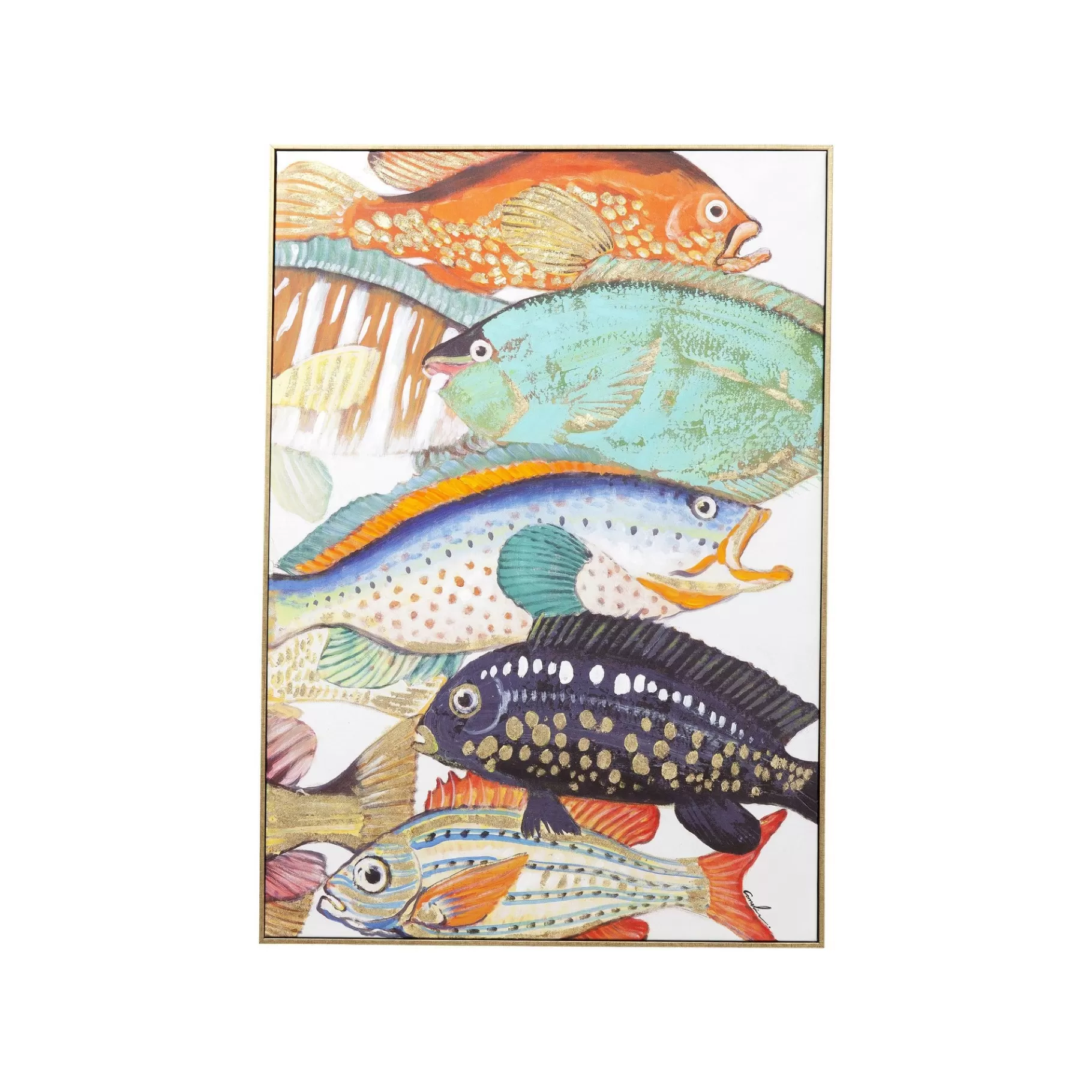 Sale Tableau Touched Fish Meeting Two 70x100cm Tableau