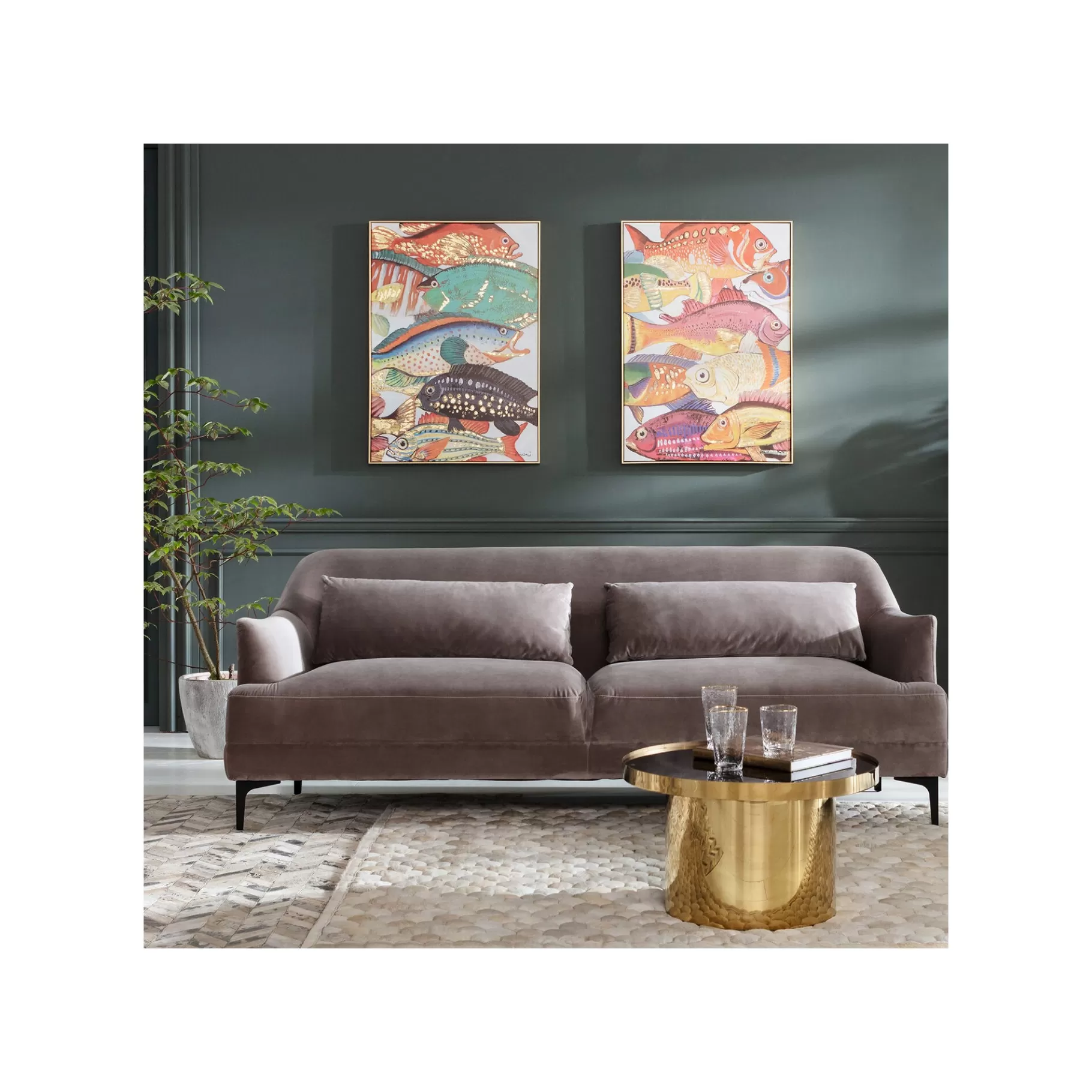 Sale Tableau Touched Fish Meeting Two 70x100cm Tableau