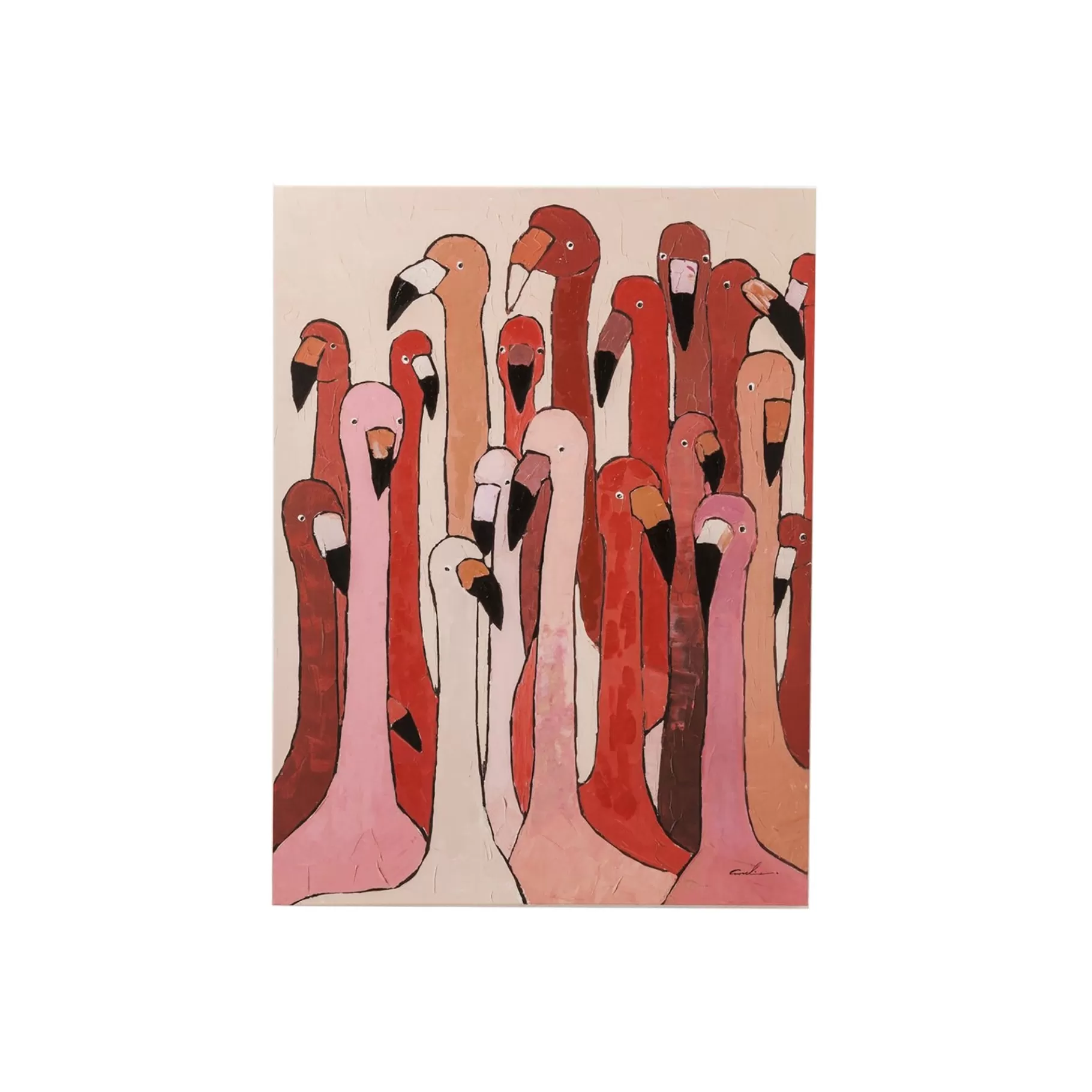 Shop Tableau Touched Flamants Roses 90x120cm Tableau