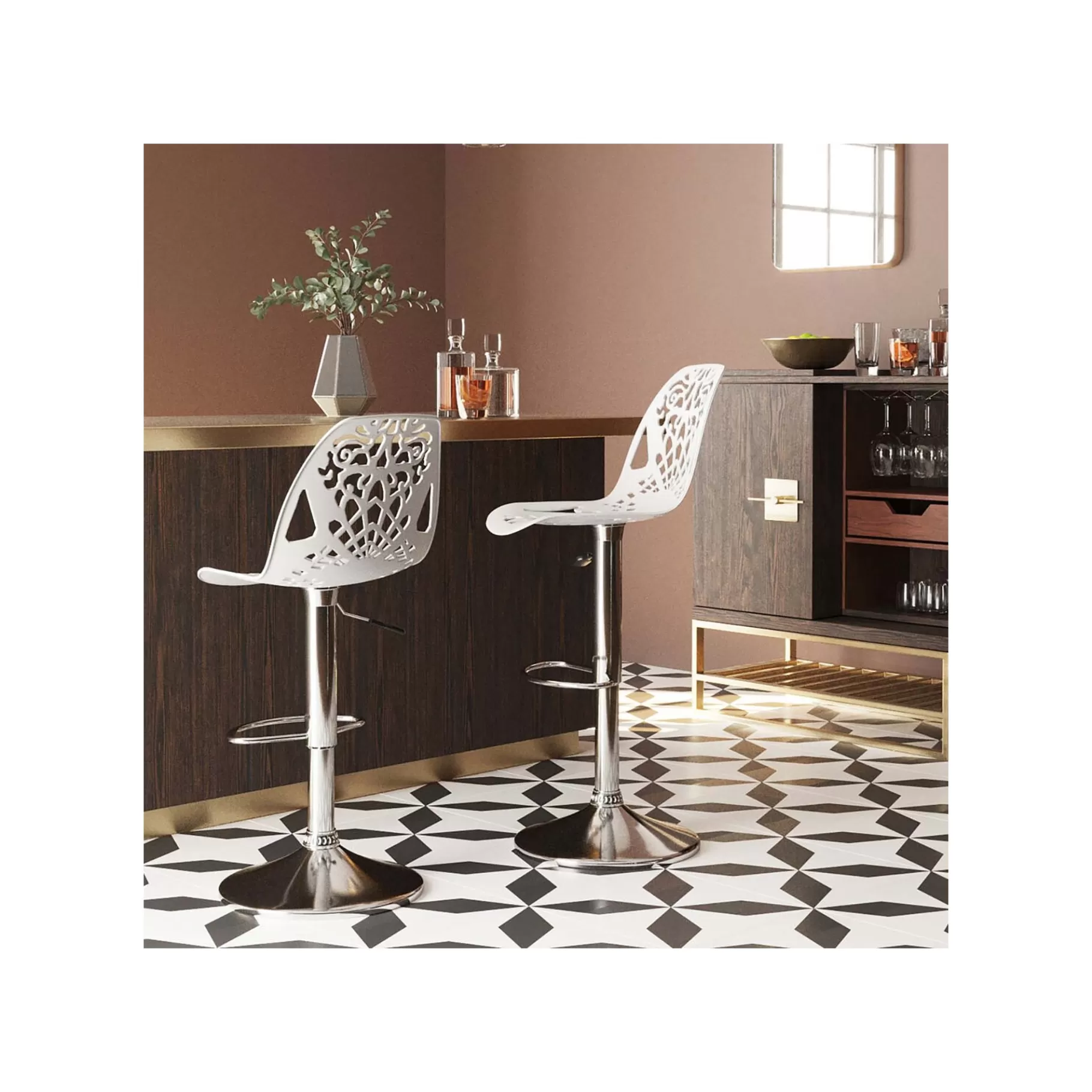 Shop Tabouret De Bar Ornament Blanc Bar & Tabouret De Bar