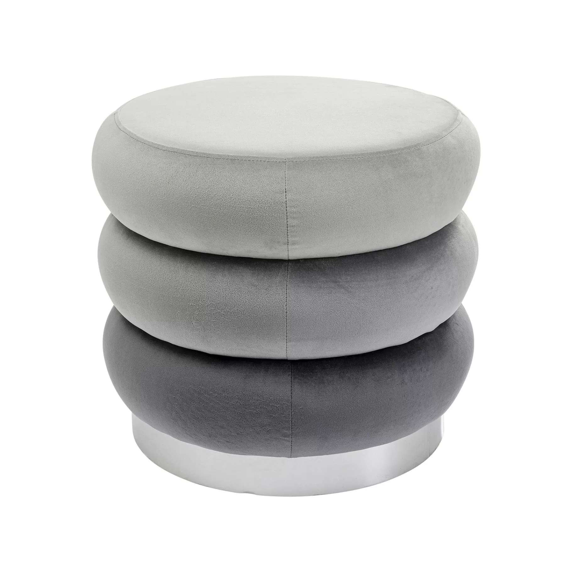 Discount Tabouret Sandwich Velours Gris Tabouret & Pouf