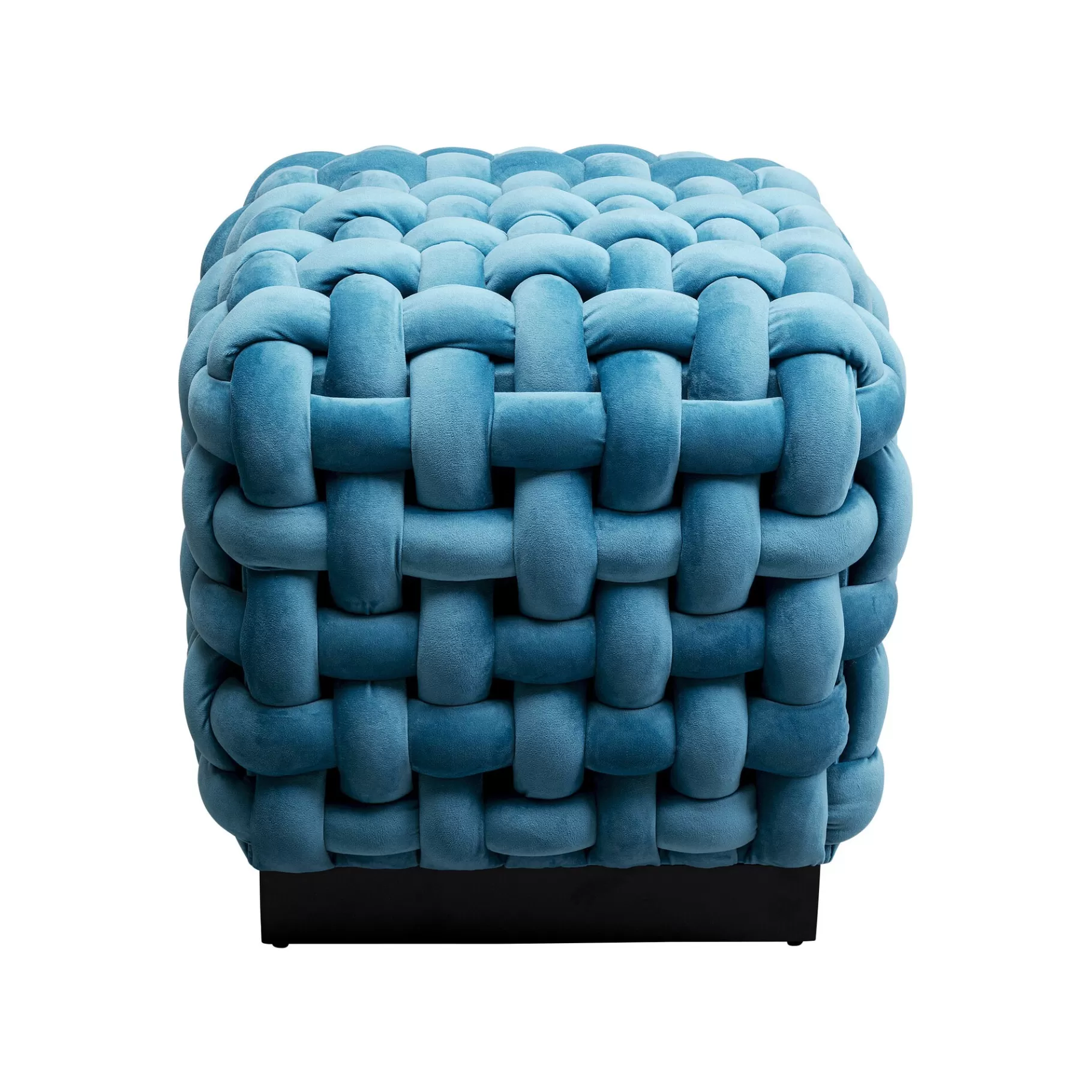 Fashion Tabouret Weave Velours Bleu Tabouret & Pouf