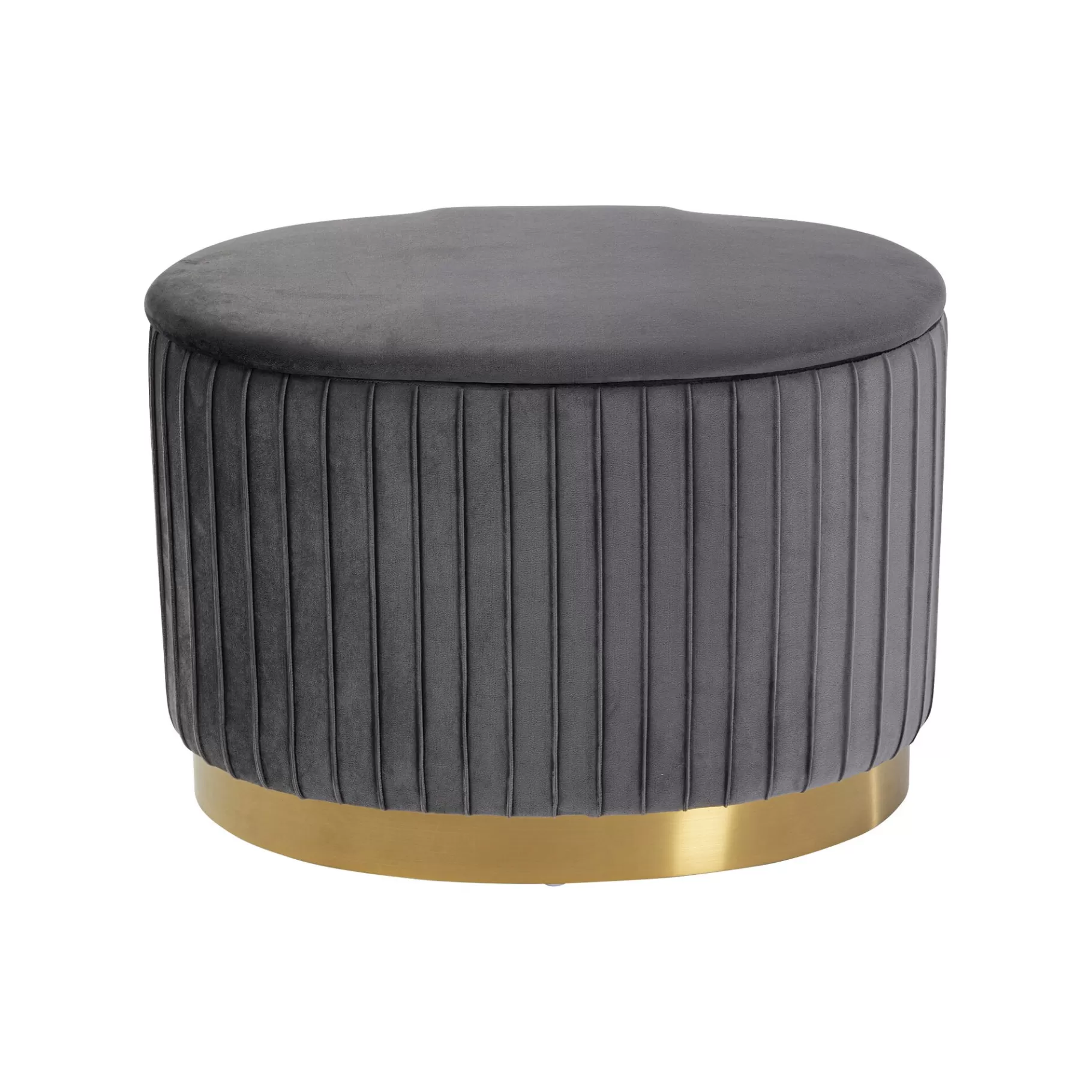 Clearance Tabouret-coffre Roma Velours Gris Tabouret & Pouf | Coffre & Malle