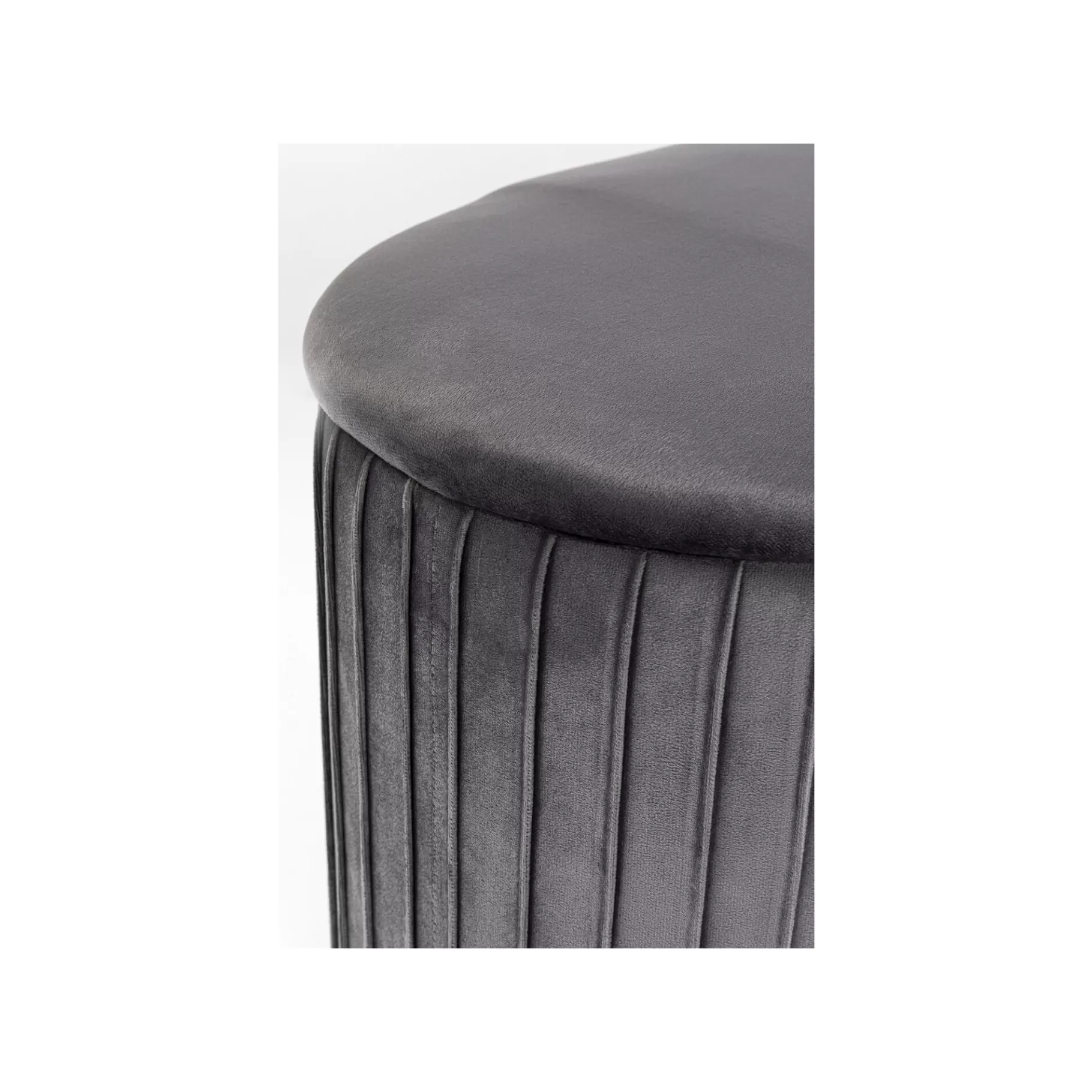 Clearance Tabouret-coffre Roma Velours Gris Tabouret & Pouf | Coffre & Malle