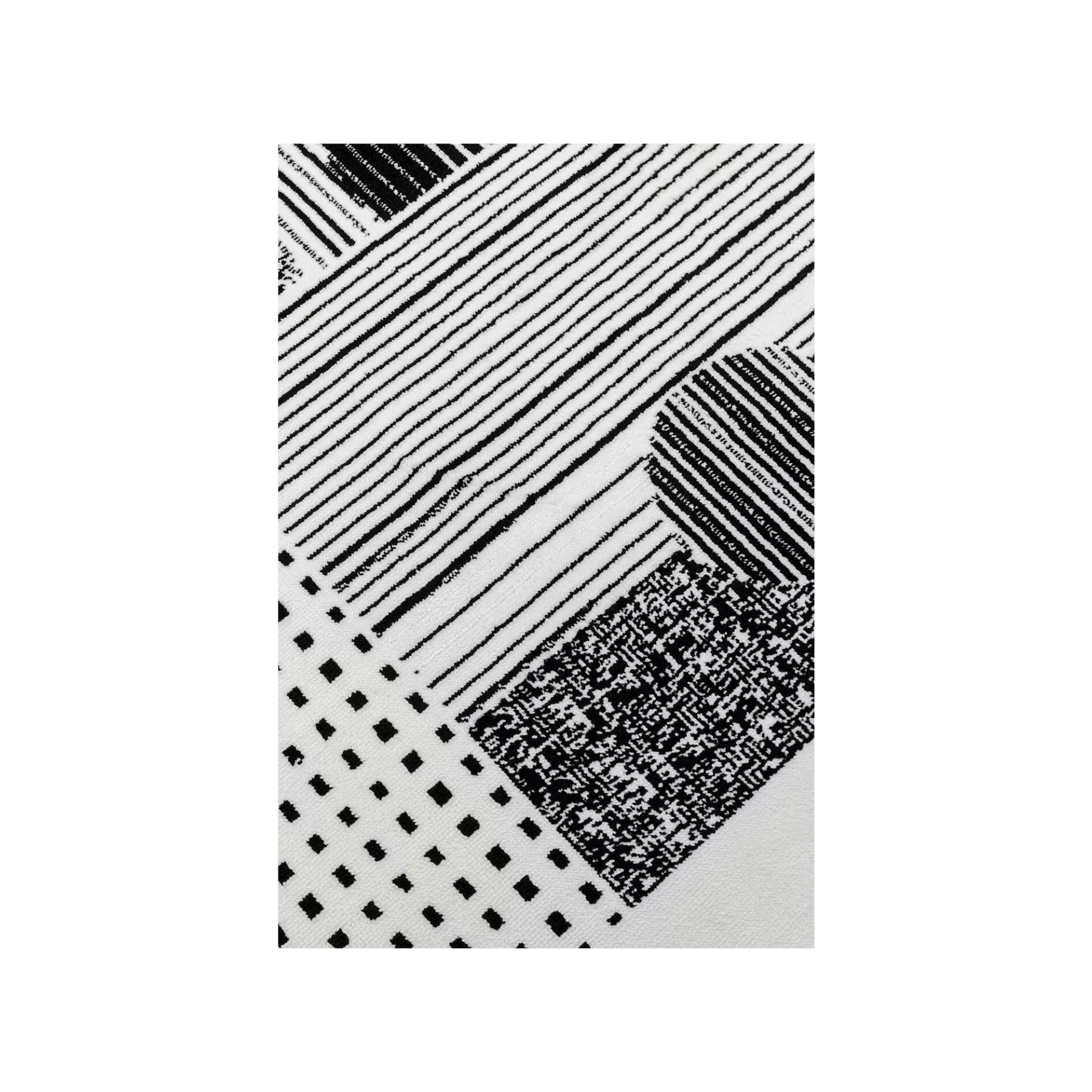 Discount Tapis Boas Noir Et Blanc 240x170cm Tapis