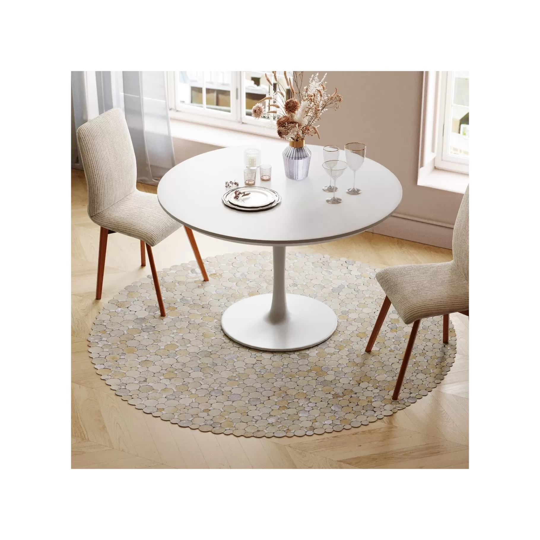 Flash Sale Tapis Circle Beige 250cm Tapis