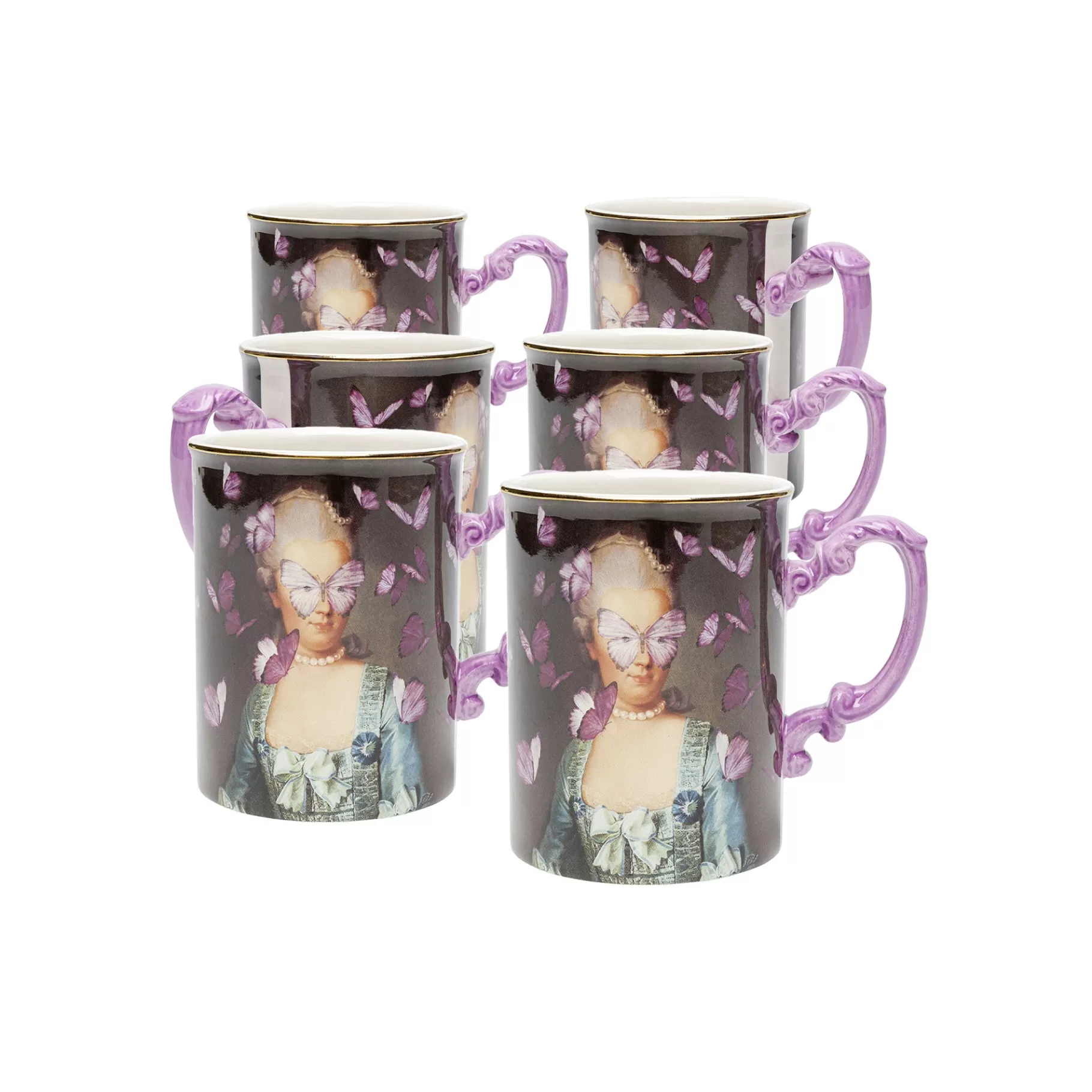 Sale Tasses Comtesse Papillons Set De 6 Vaisselle