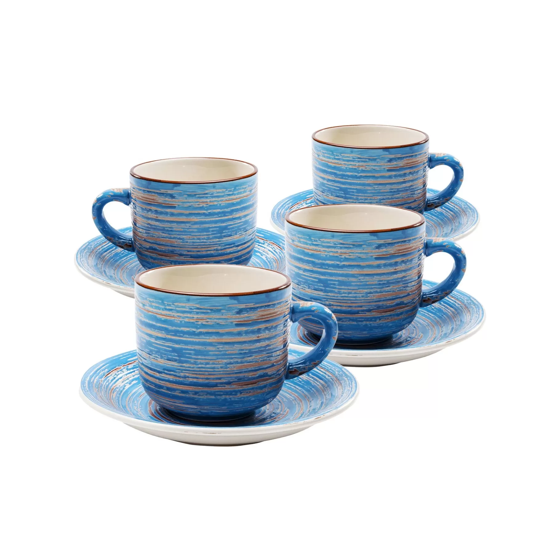 Clearance Tasses Swirl Blue Set De 4 Vaisselle