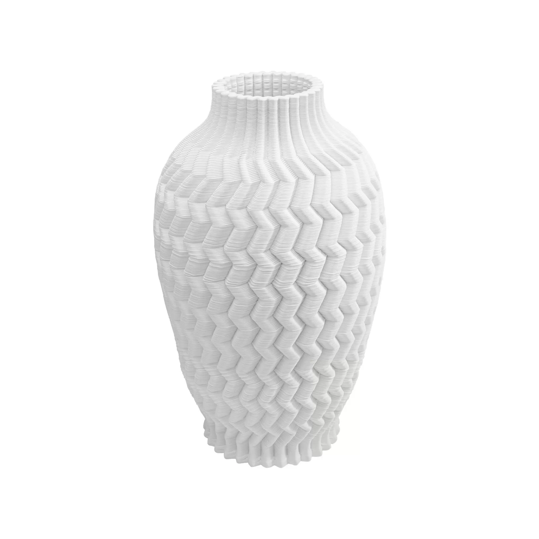 Best Vase Akira 35cm Blanc Zigzag Vase