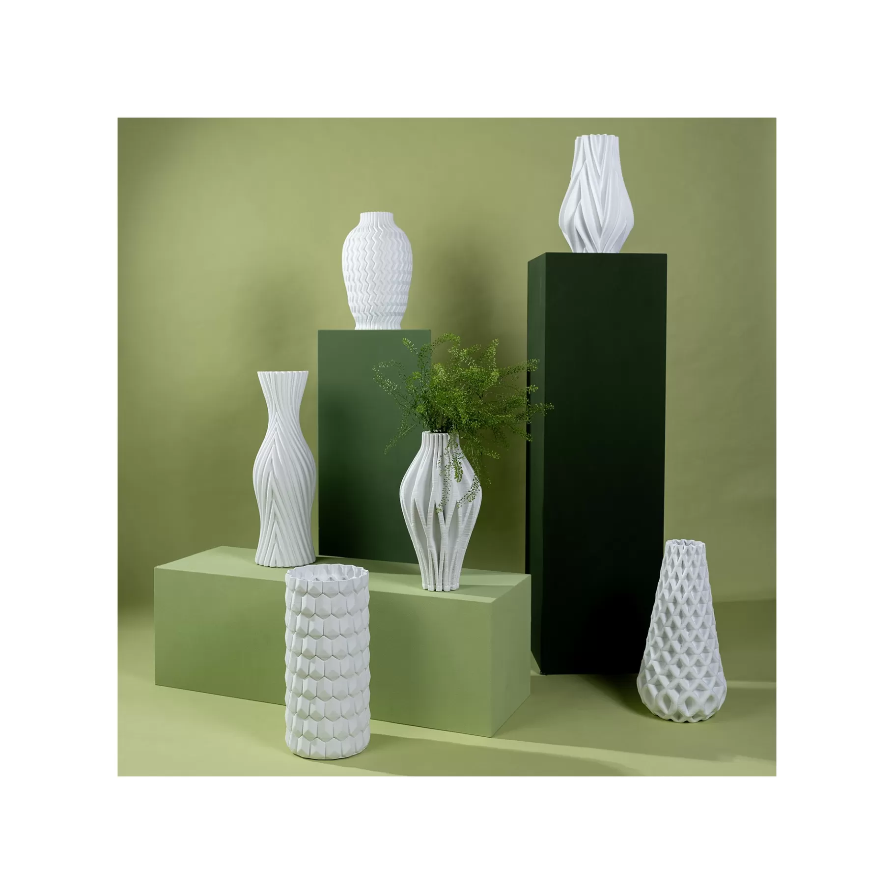 Best Vase Akira 35cm Blanc Zigzag Vase