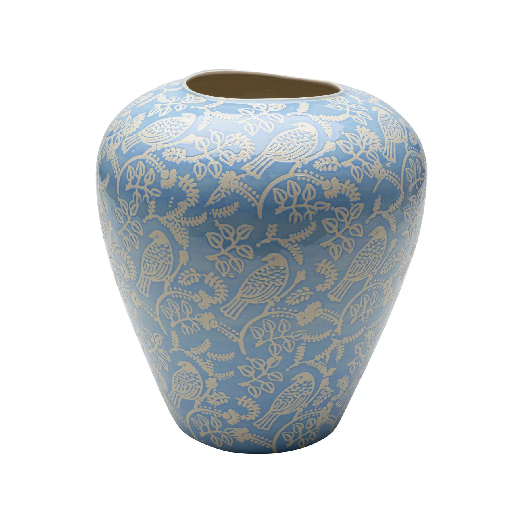 Best Sale Vase Bleu Oiseaux 33cm Vase